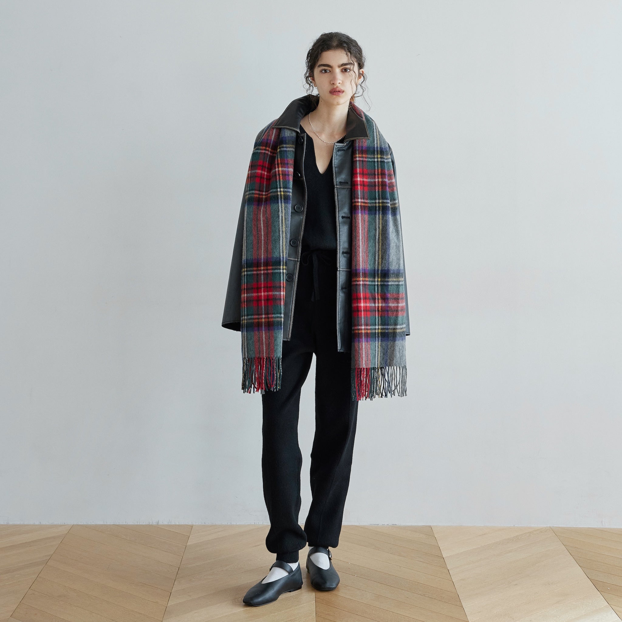 Key neck knit all-in-one