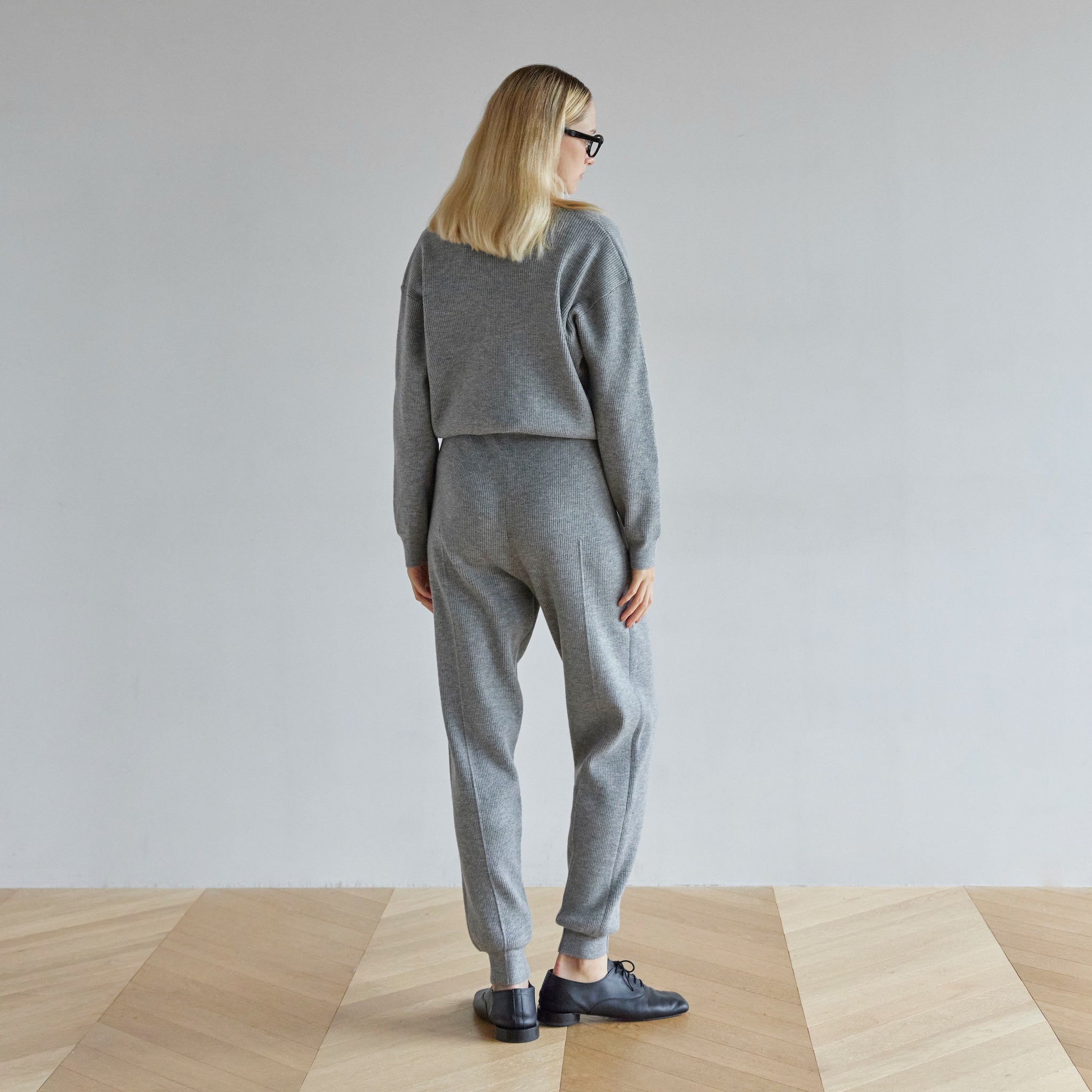 Key neck knit all-in-one