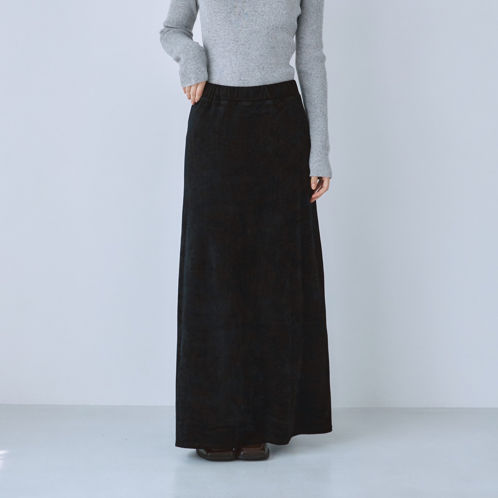 ☘️美品 タグ付【Steven Alan】ベロア ロング フレア スカート 光沢