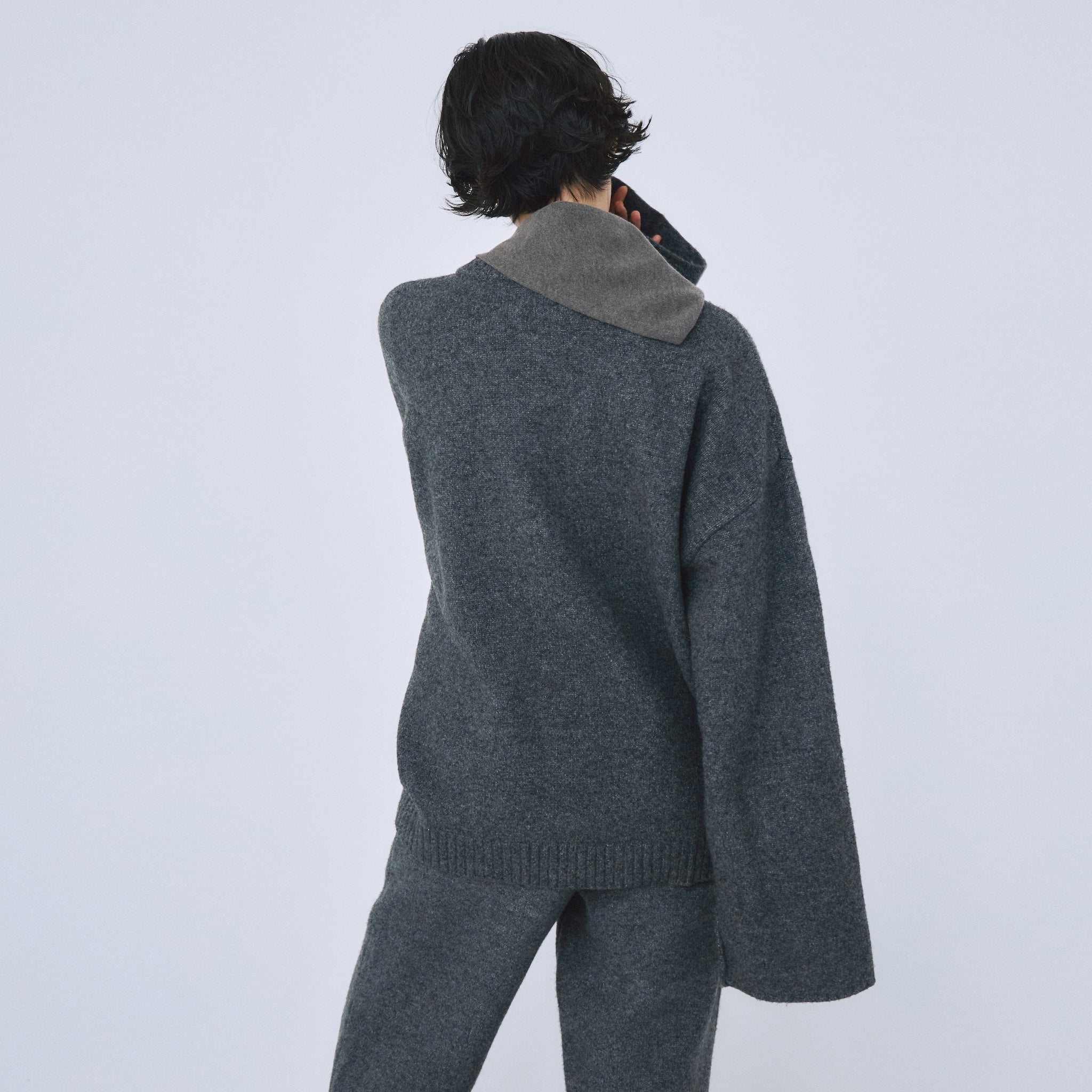 Wool mix front pocket cardigan