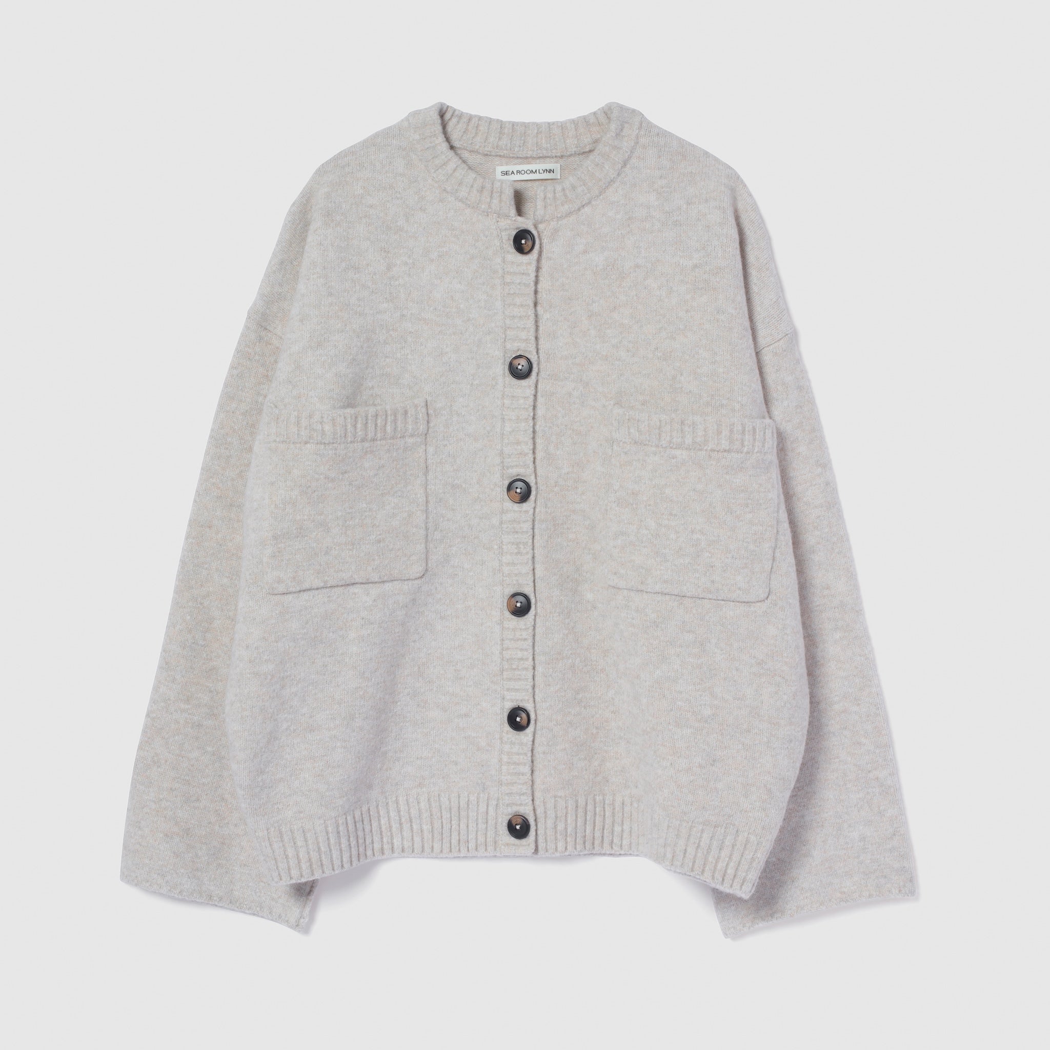 Wool mix front pocket cardigan
