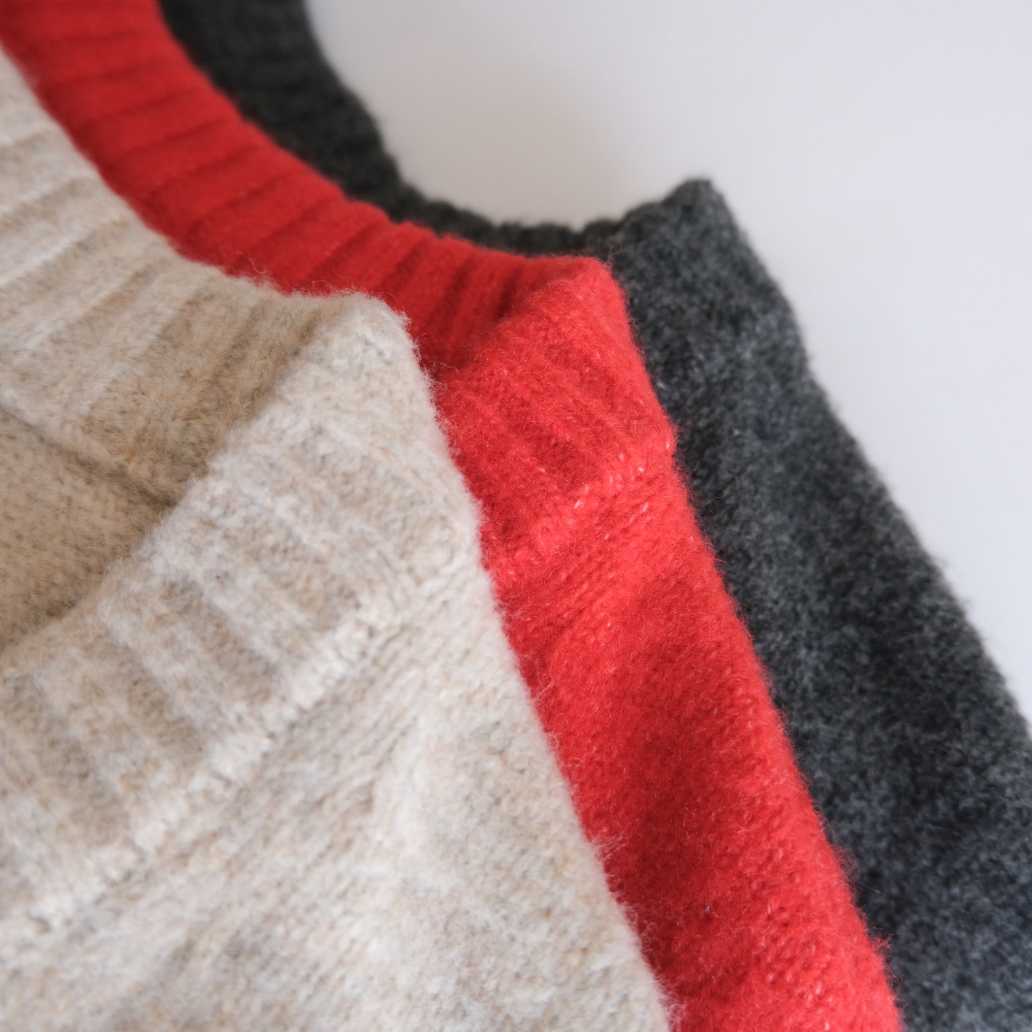 Wool mix deep V-neck top