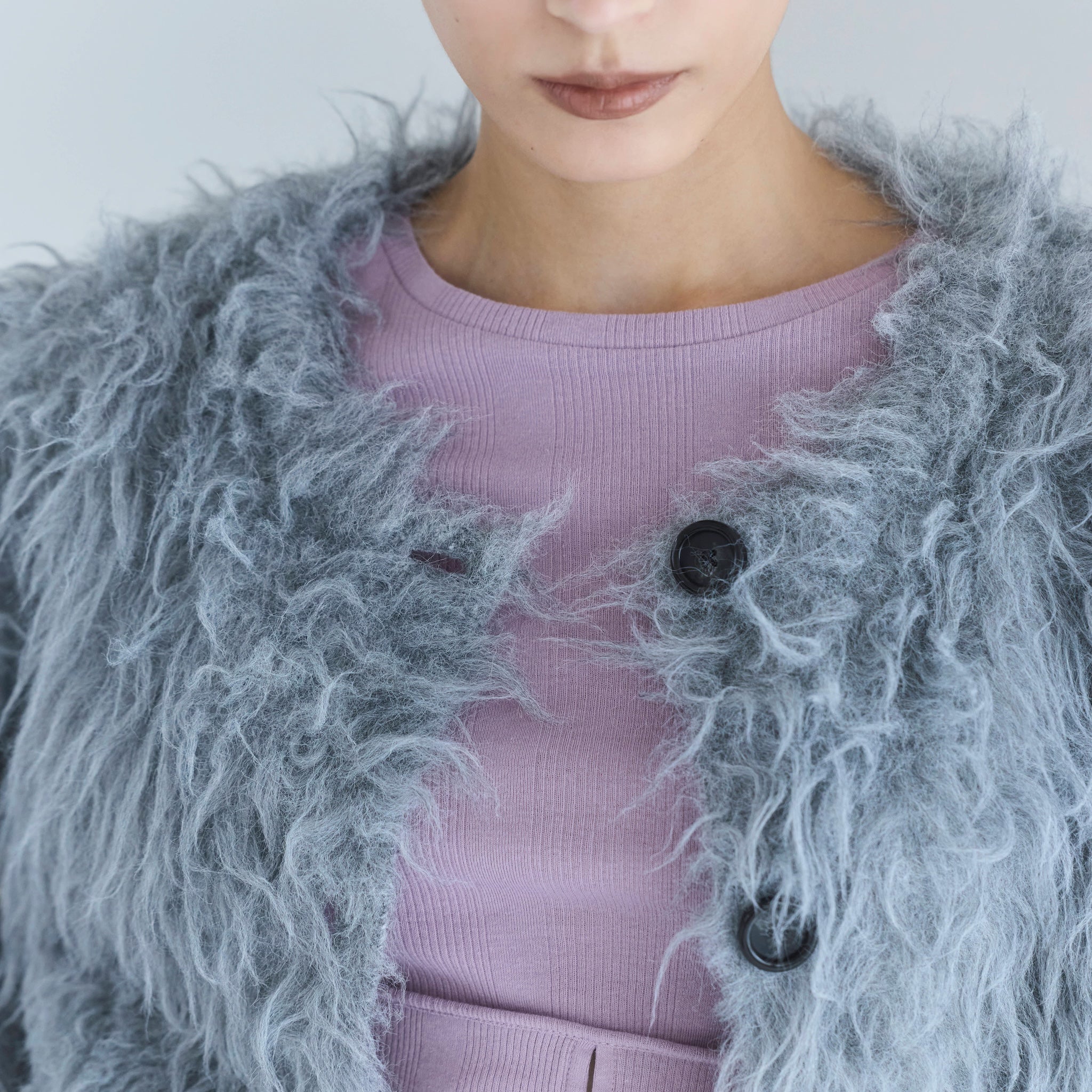 Brushed Feather Yarn 2-way Cardigan