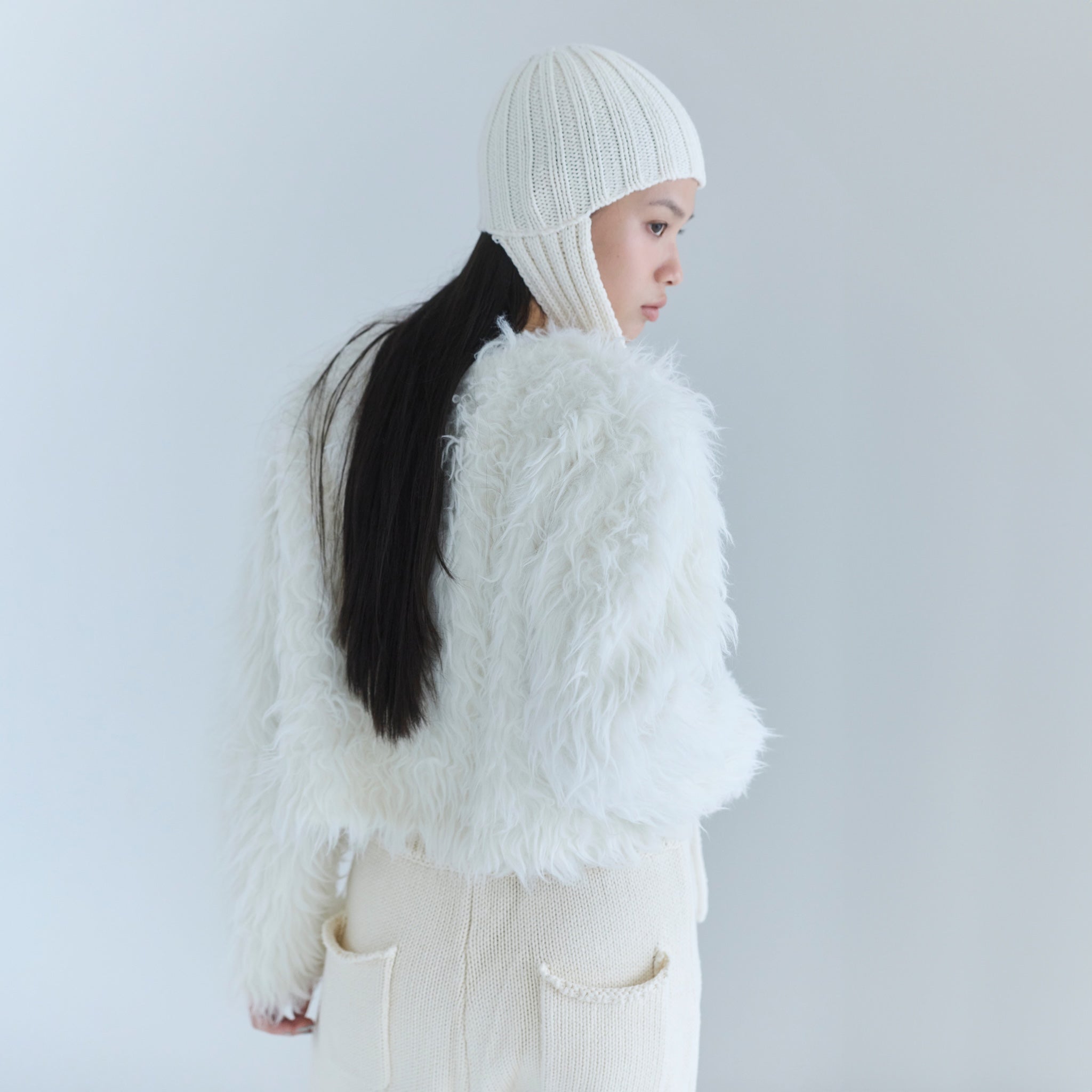 Brushed Feather Yarn 2-way Cardigan