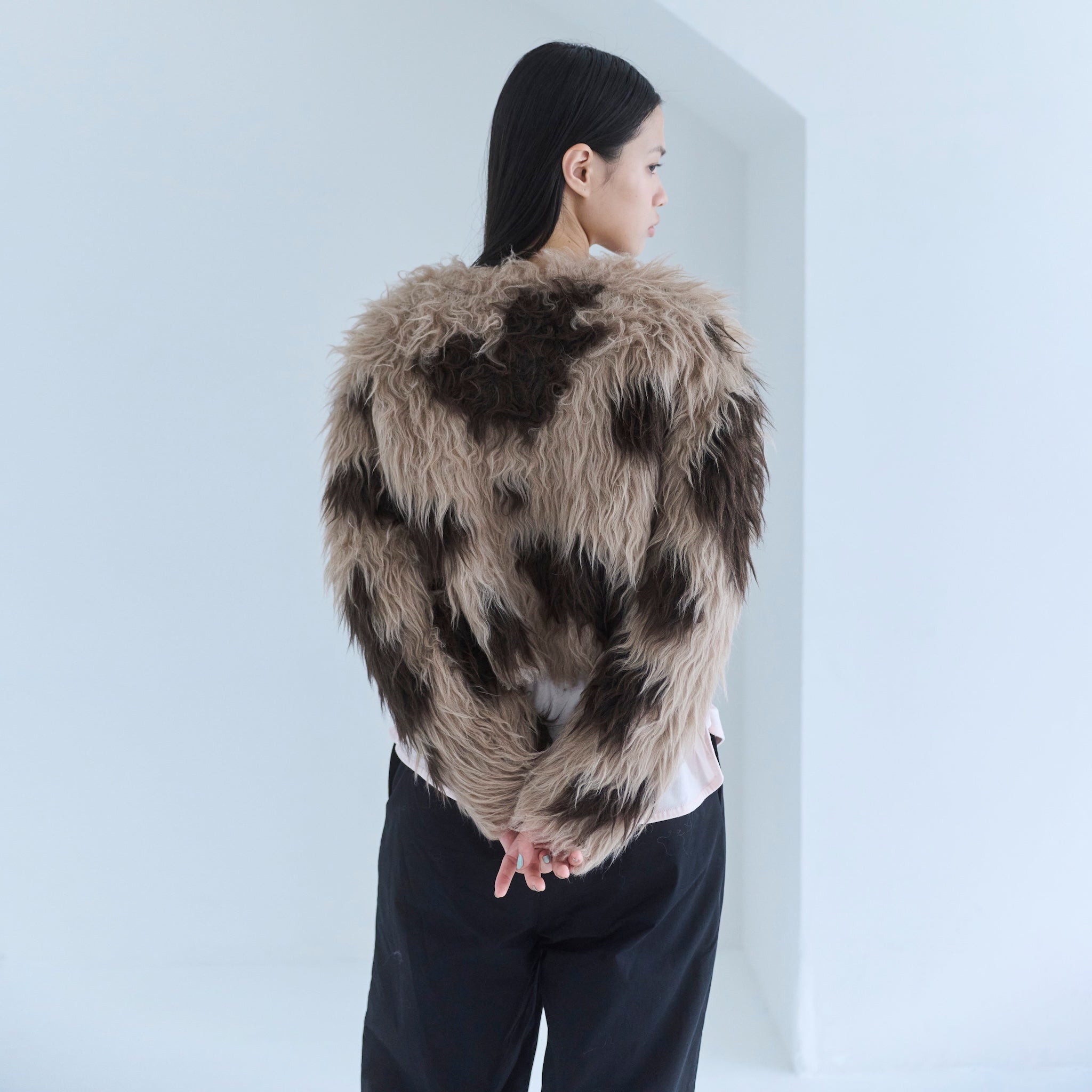 Brushed Feather Yarn 2-way Cardigan