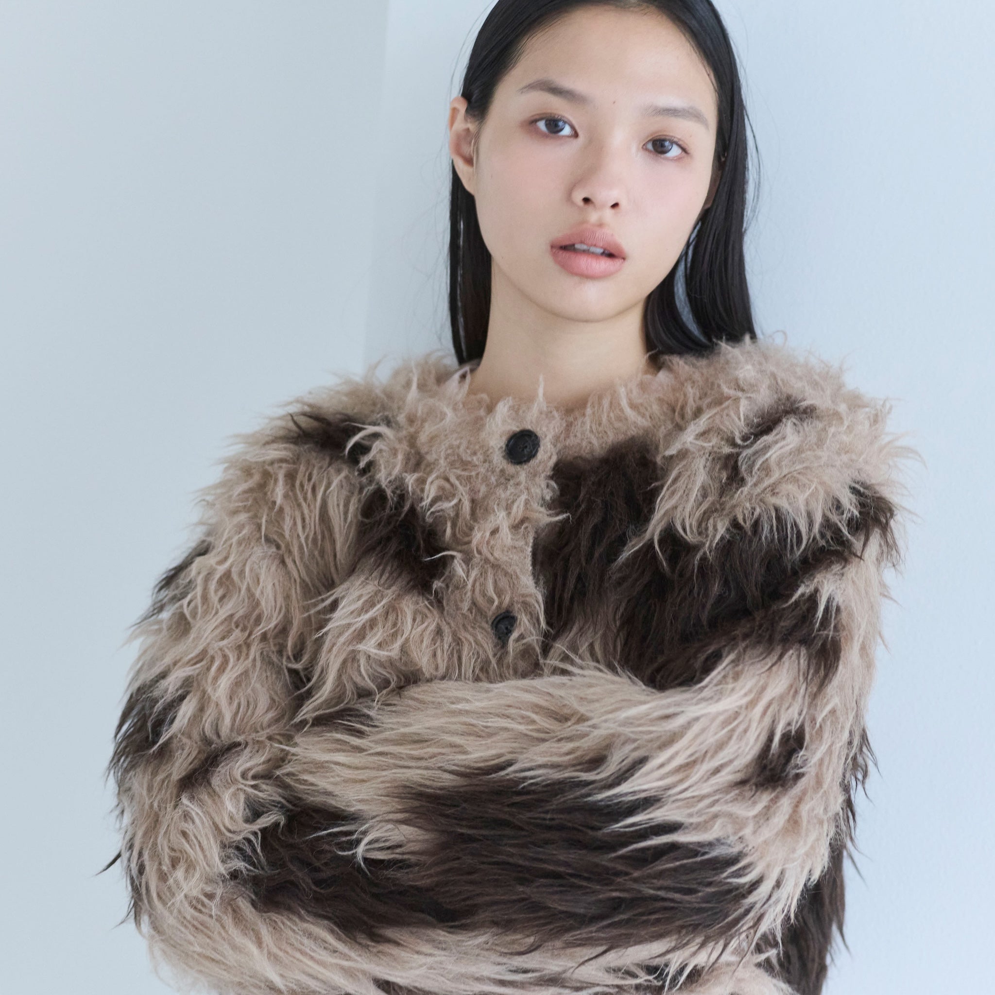 BrushedフェザーYarn 2wayカーディガン