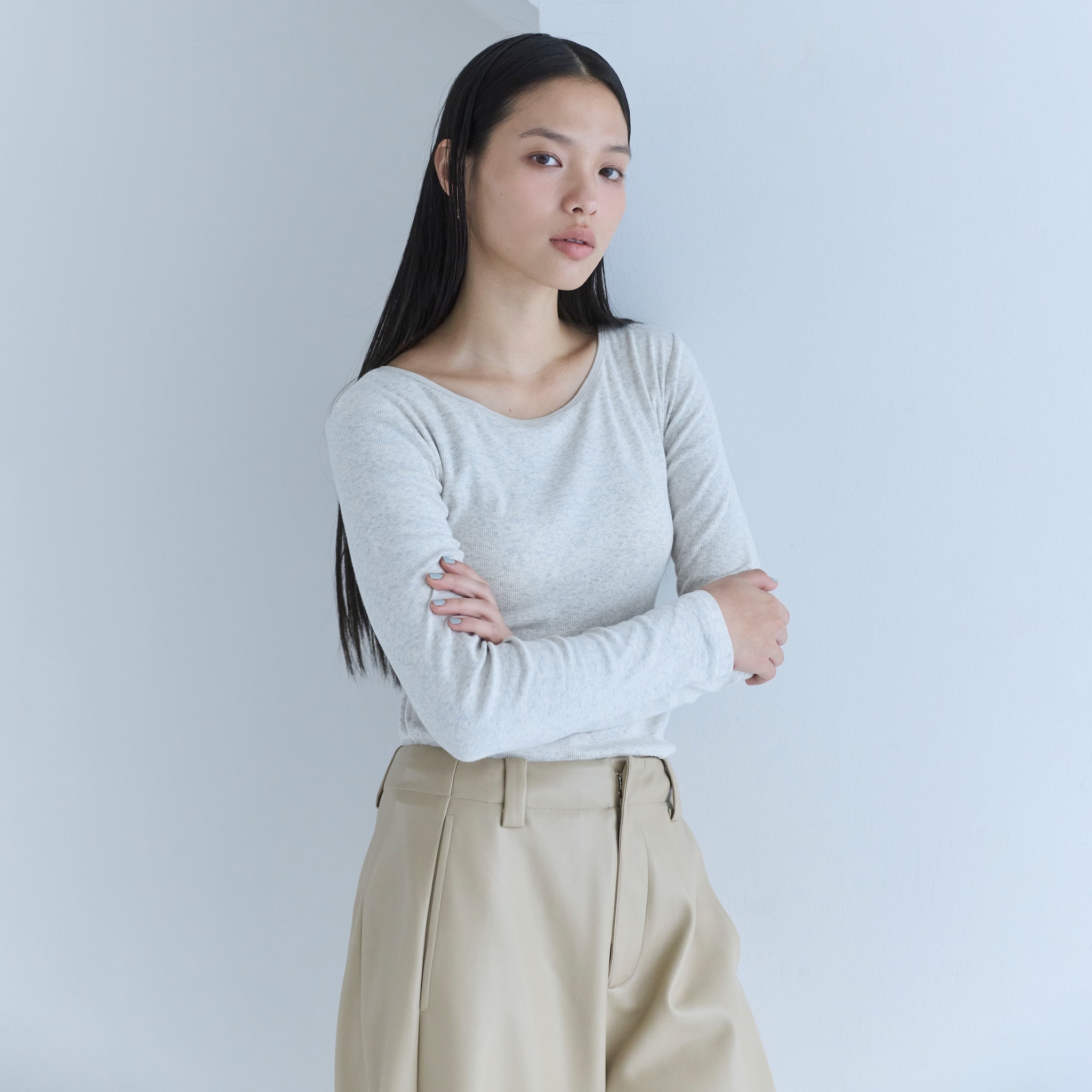 FitパッドBasicクルーネックロンT