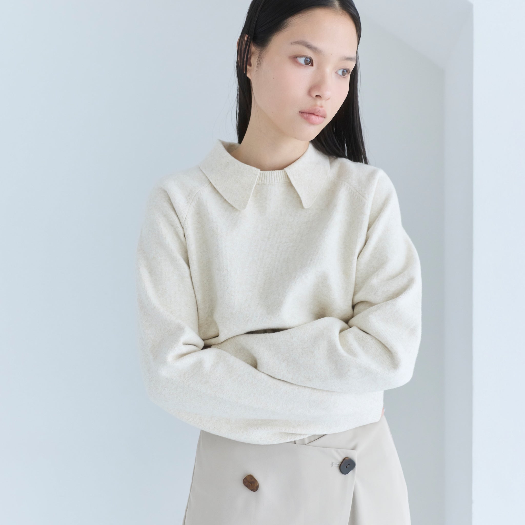 Sweatlike collar pullover