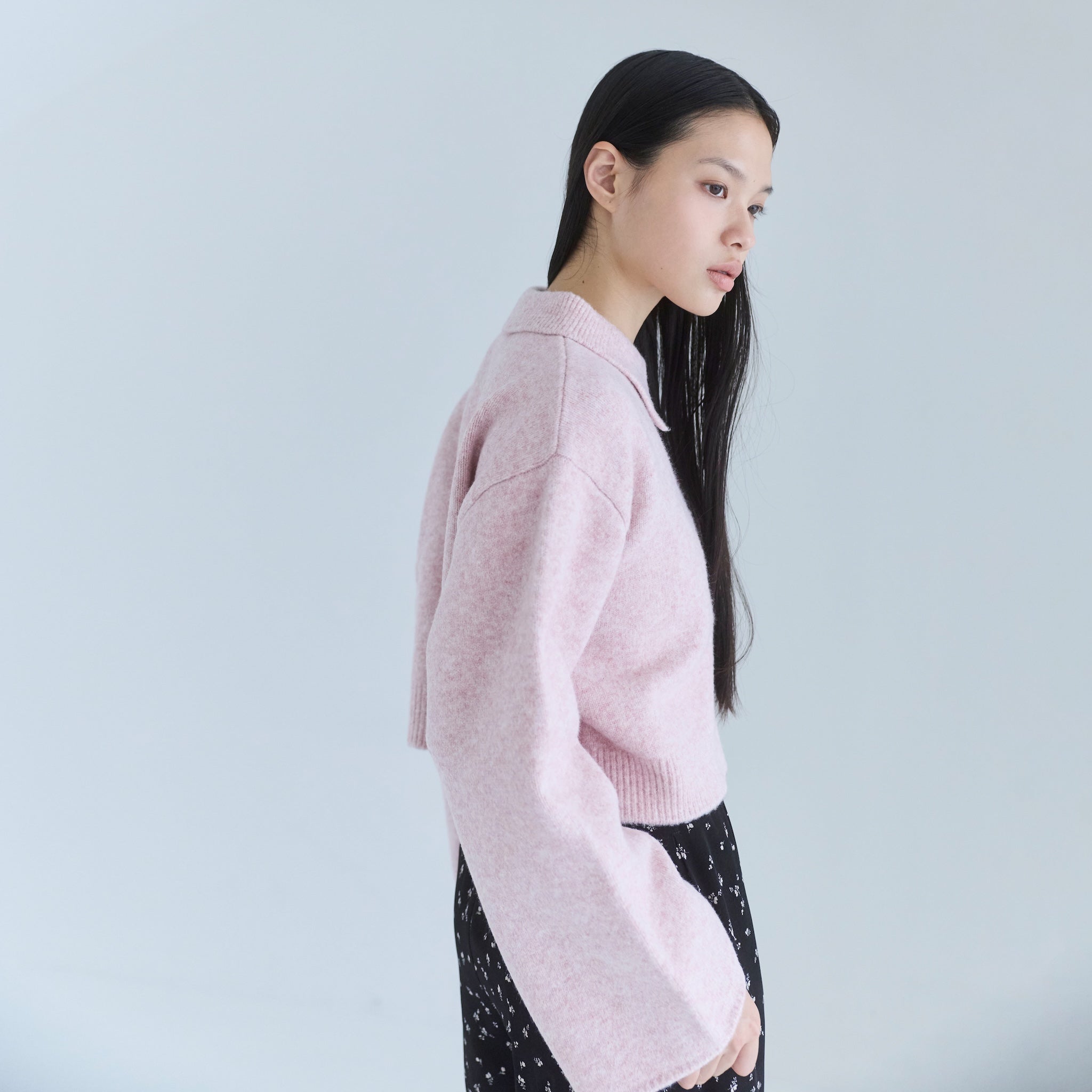 ウールmix ニットシャツカーディガン