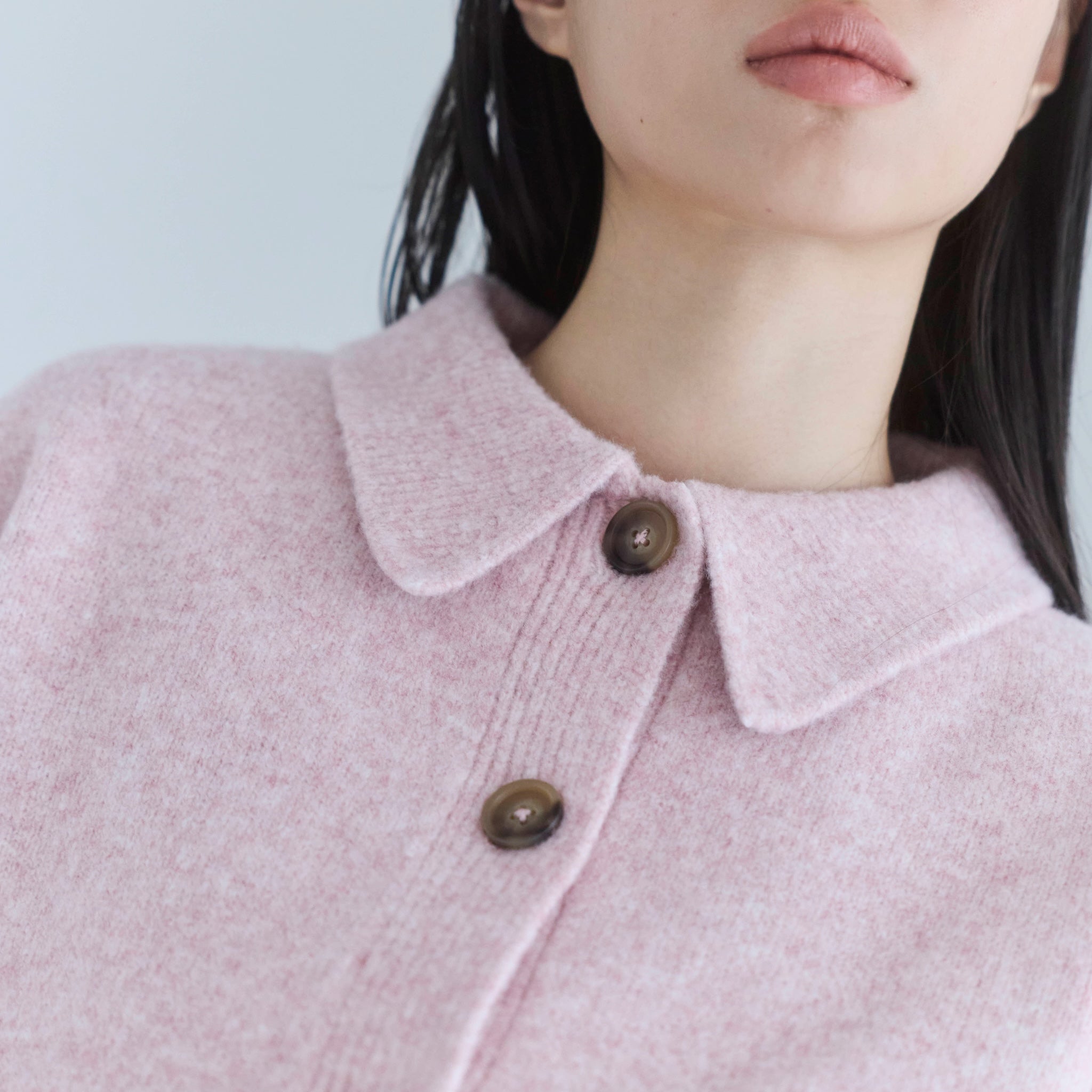 ウールmix ニットシャツカーディガン