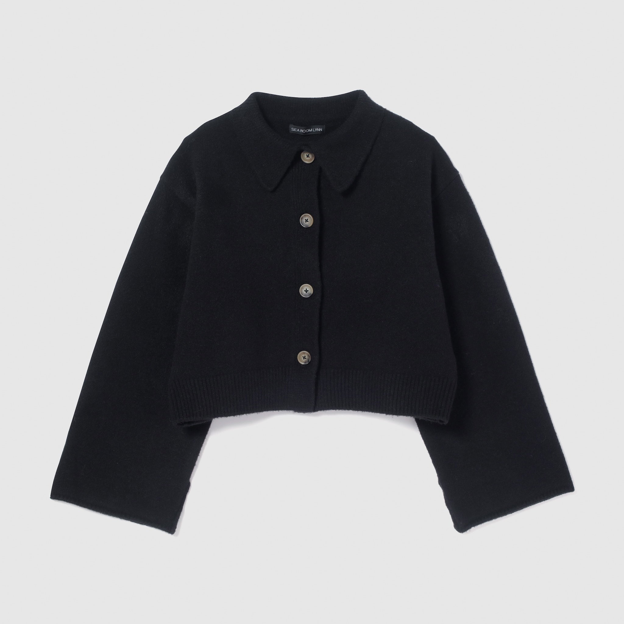 ウールmix ニットシャツカーディガン