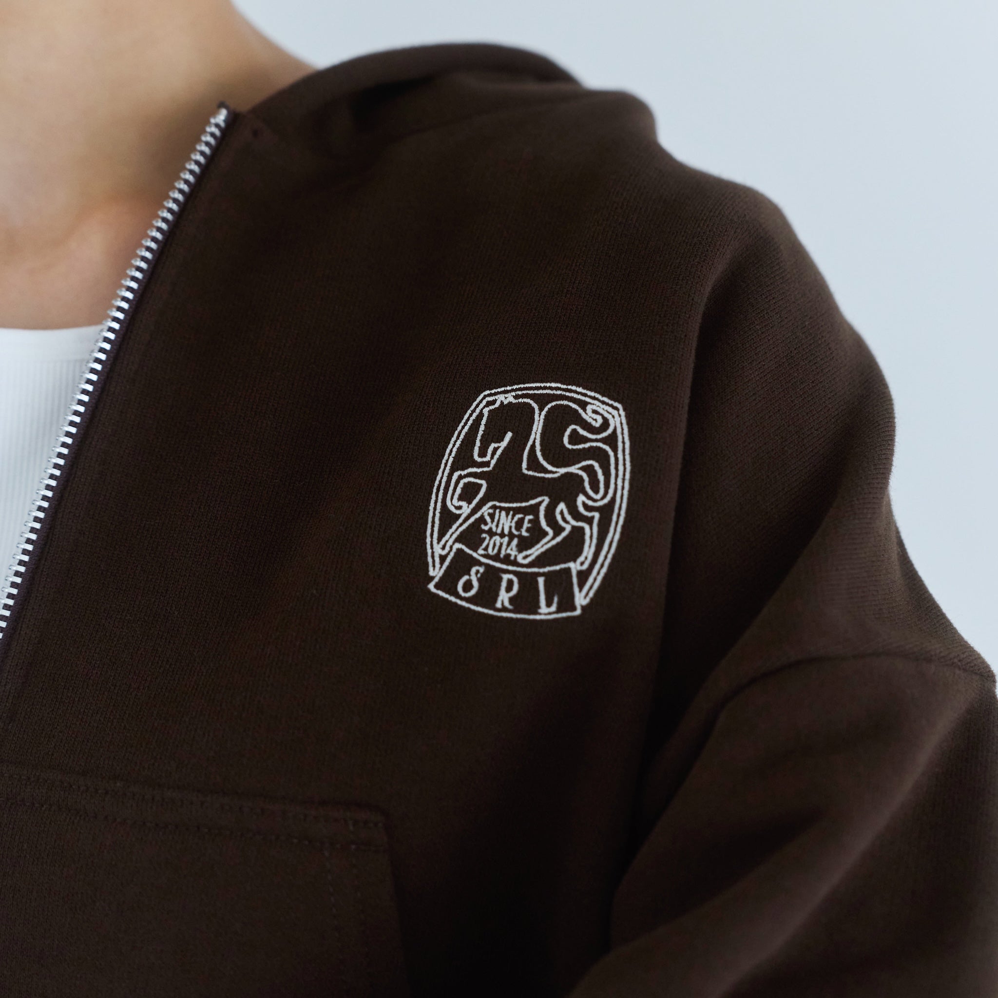 Brushed Cotton Pony Zip Hoodie