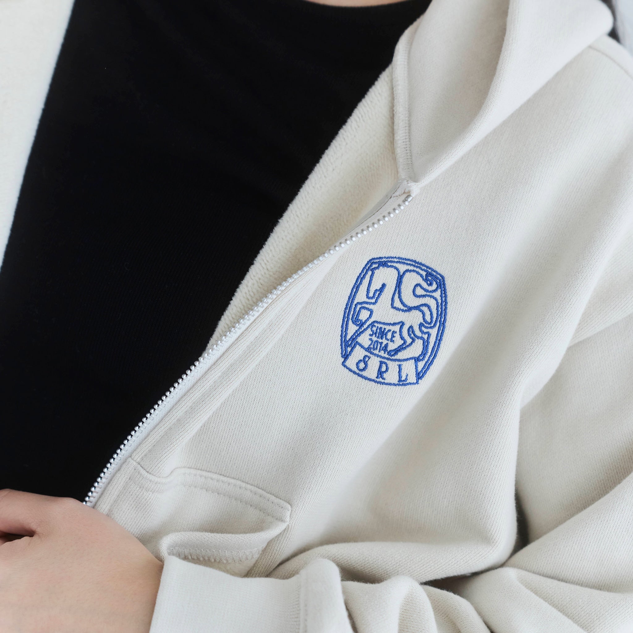 Brushed Cotton Pony Zip Hoodie