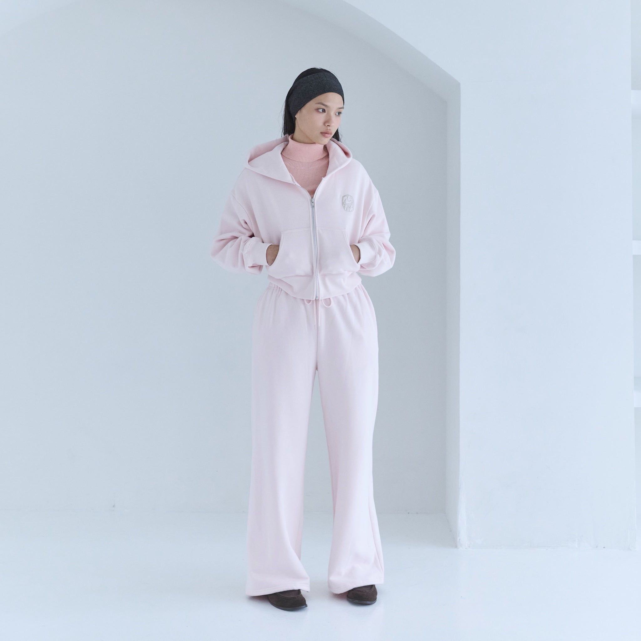 Brushed Cotton Pony Zip Hoodie