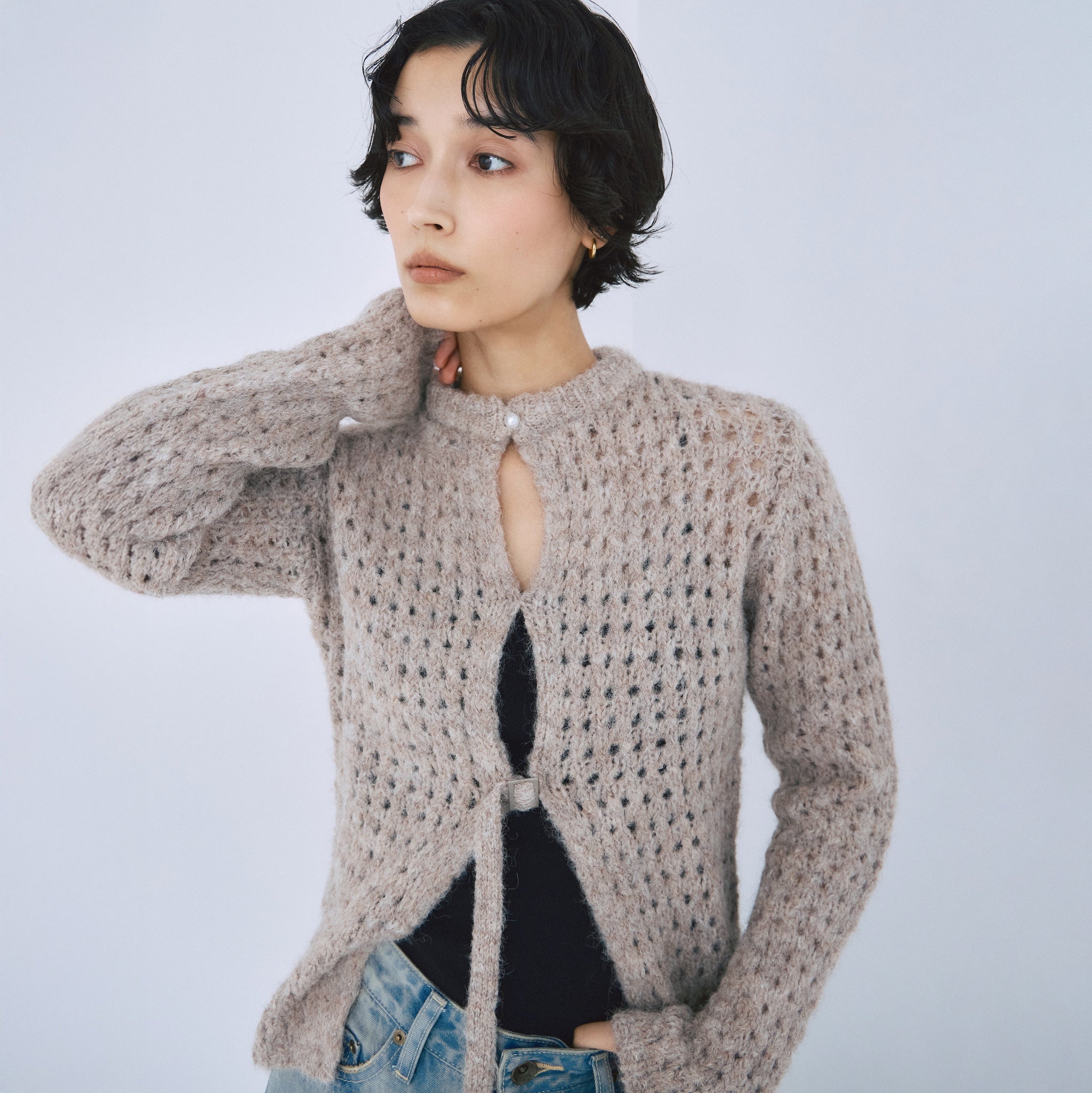 Fluffy Yarn 2-way Knit Top