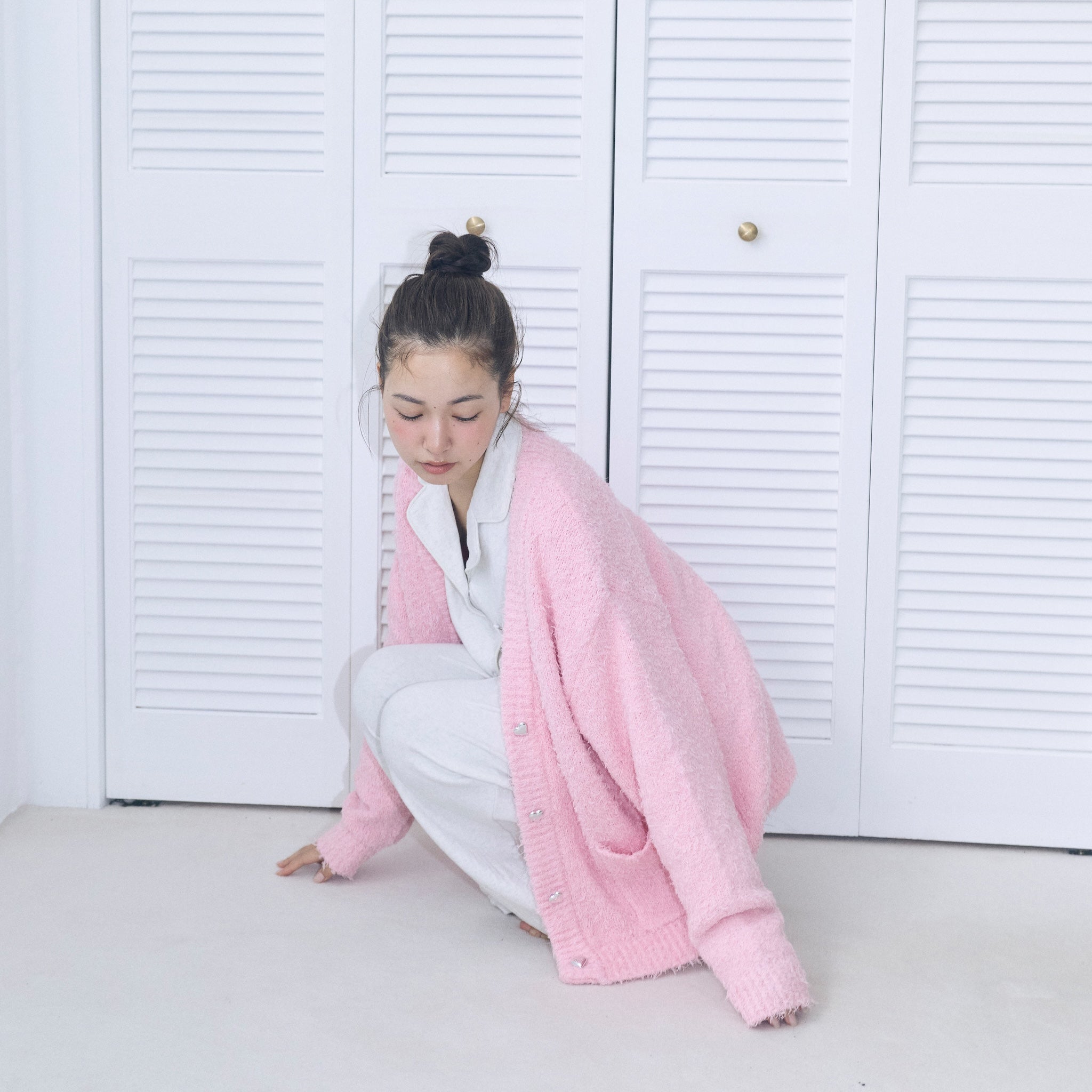 Cozy Relax Heart Button Cardigan