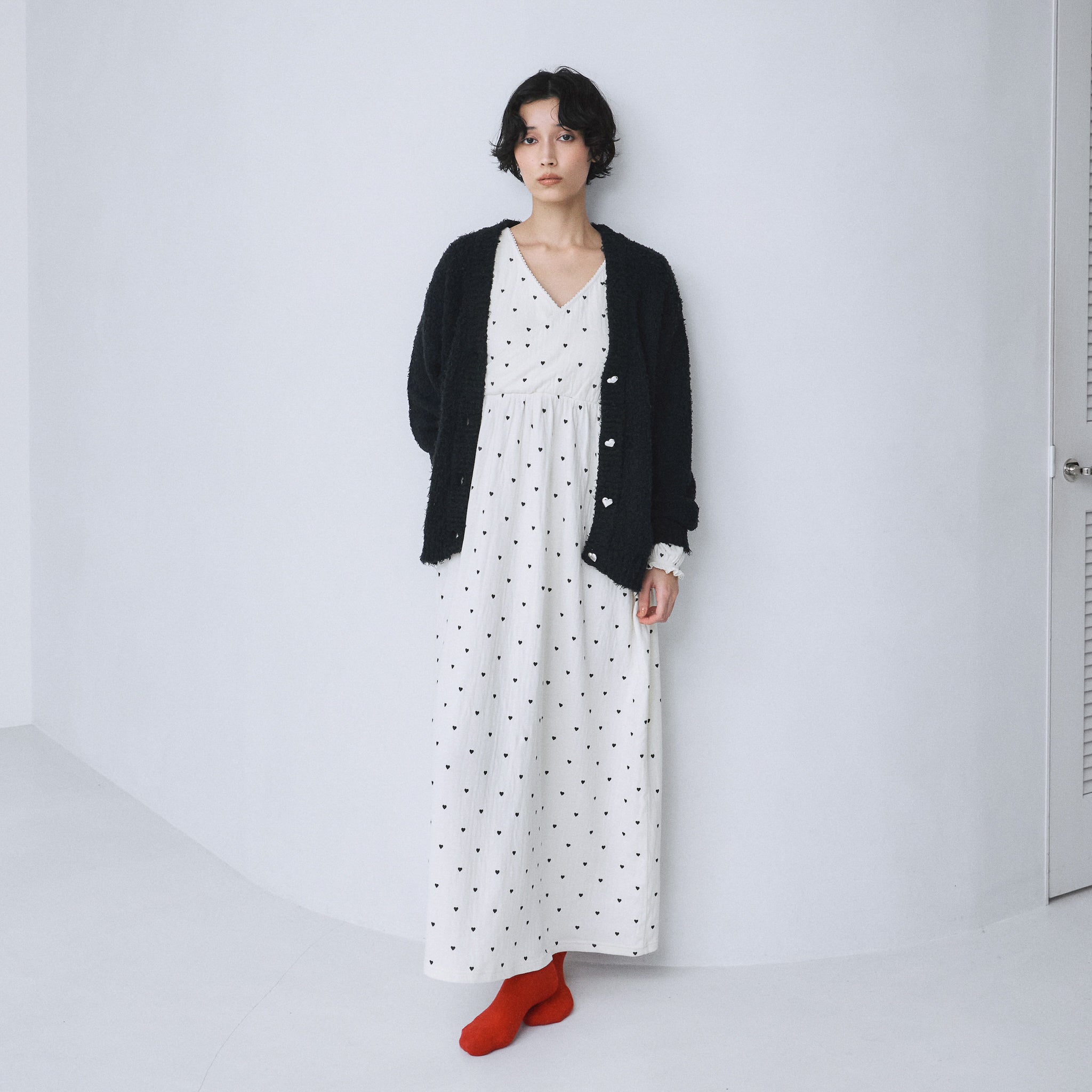 Cozy Relax Heart Button Cardigan