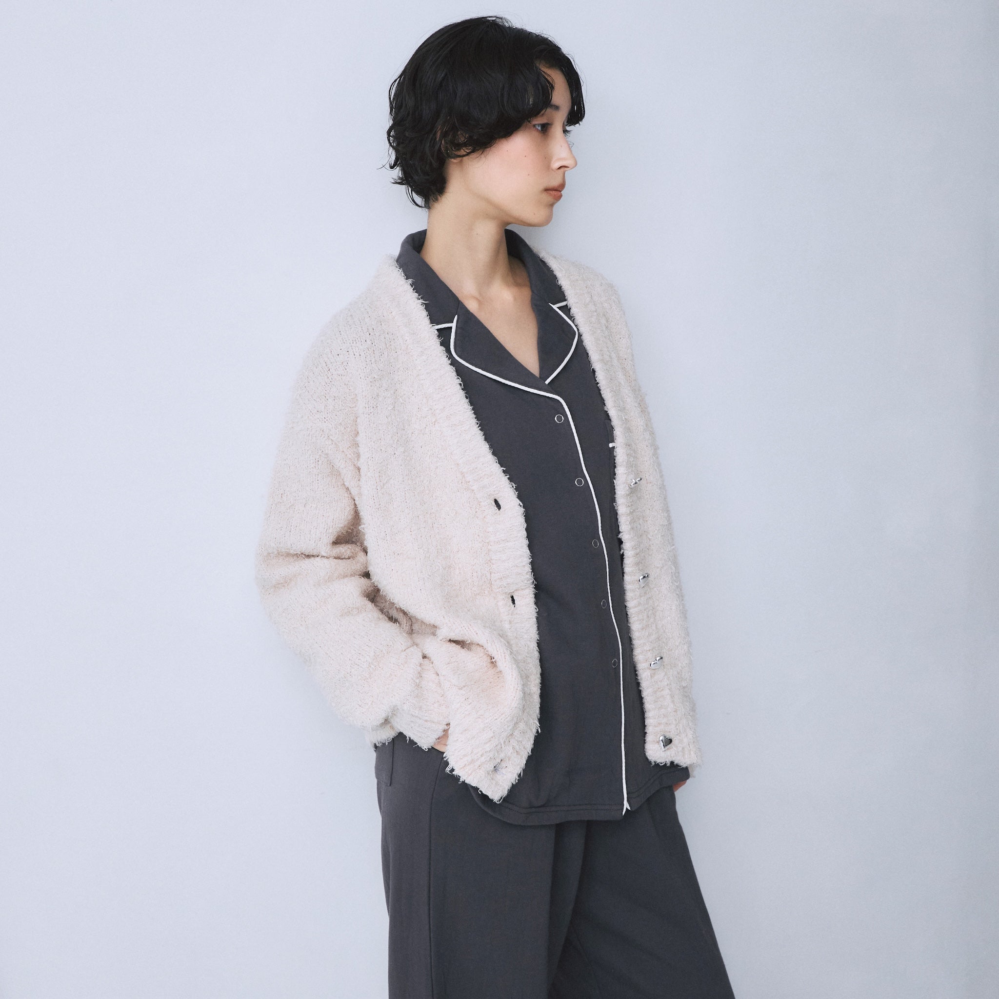 Cozy Relax Heart Button Cardigan