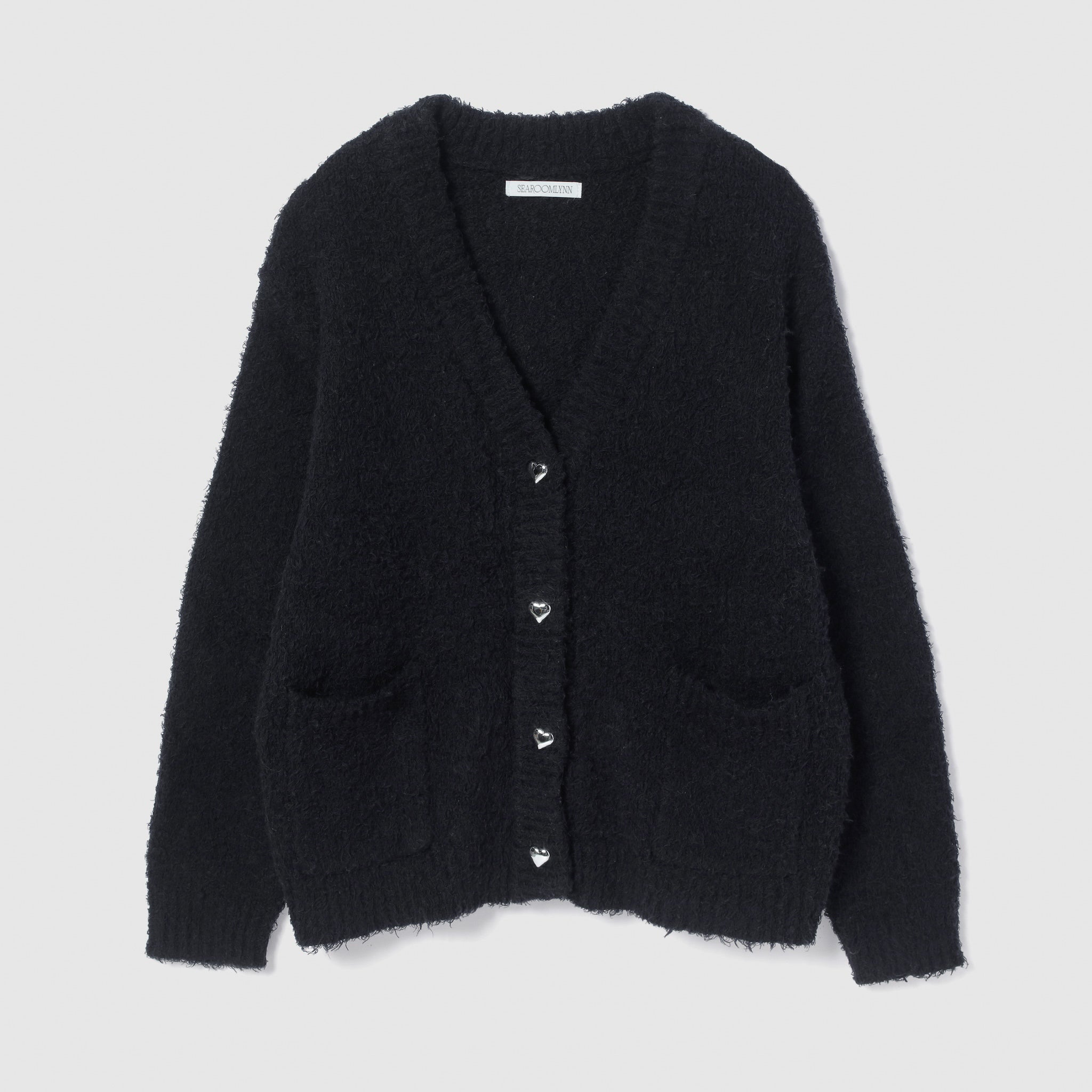 Cozy Relaxハートボタンカーディガン