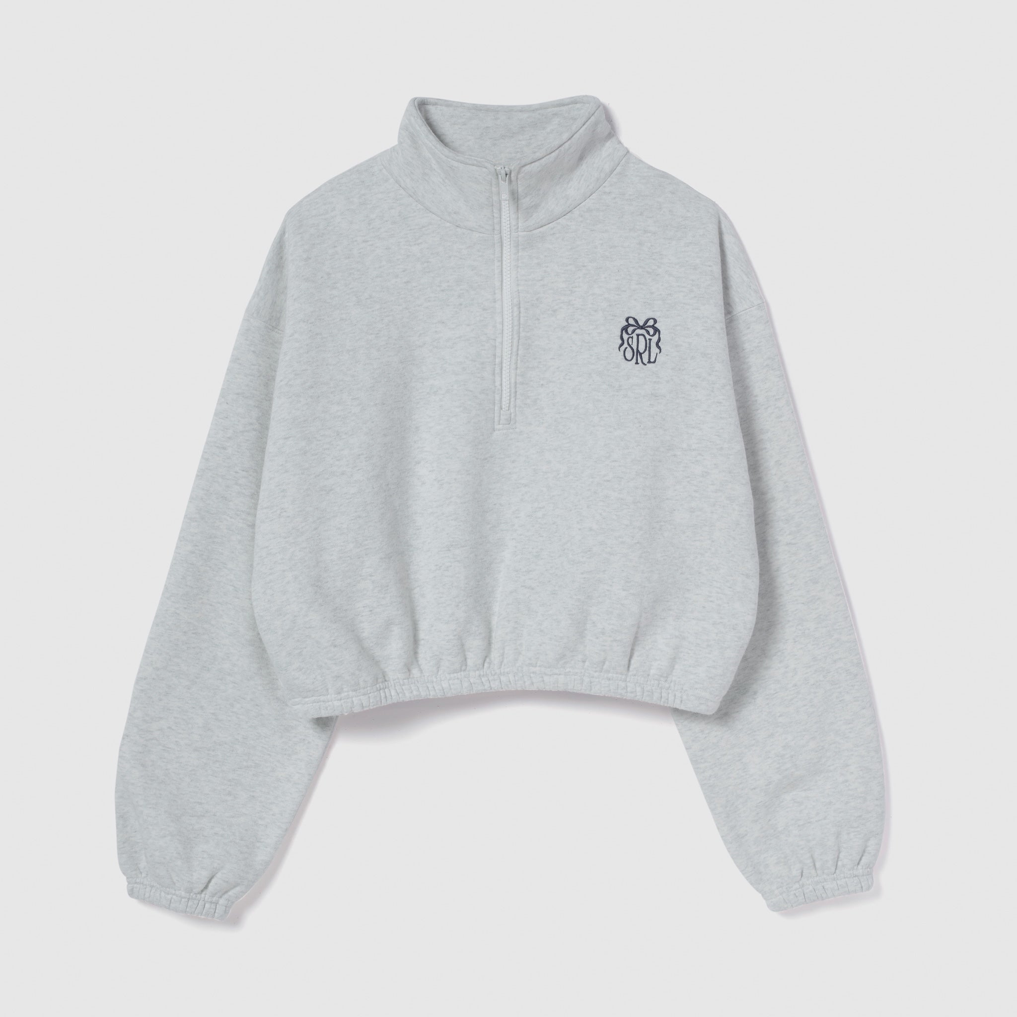 Ribbon Logo Volume Sweat Zip Top