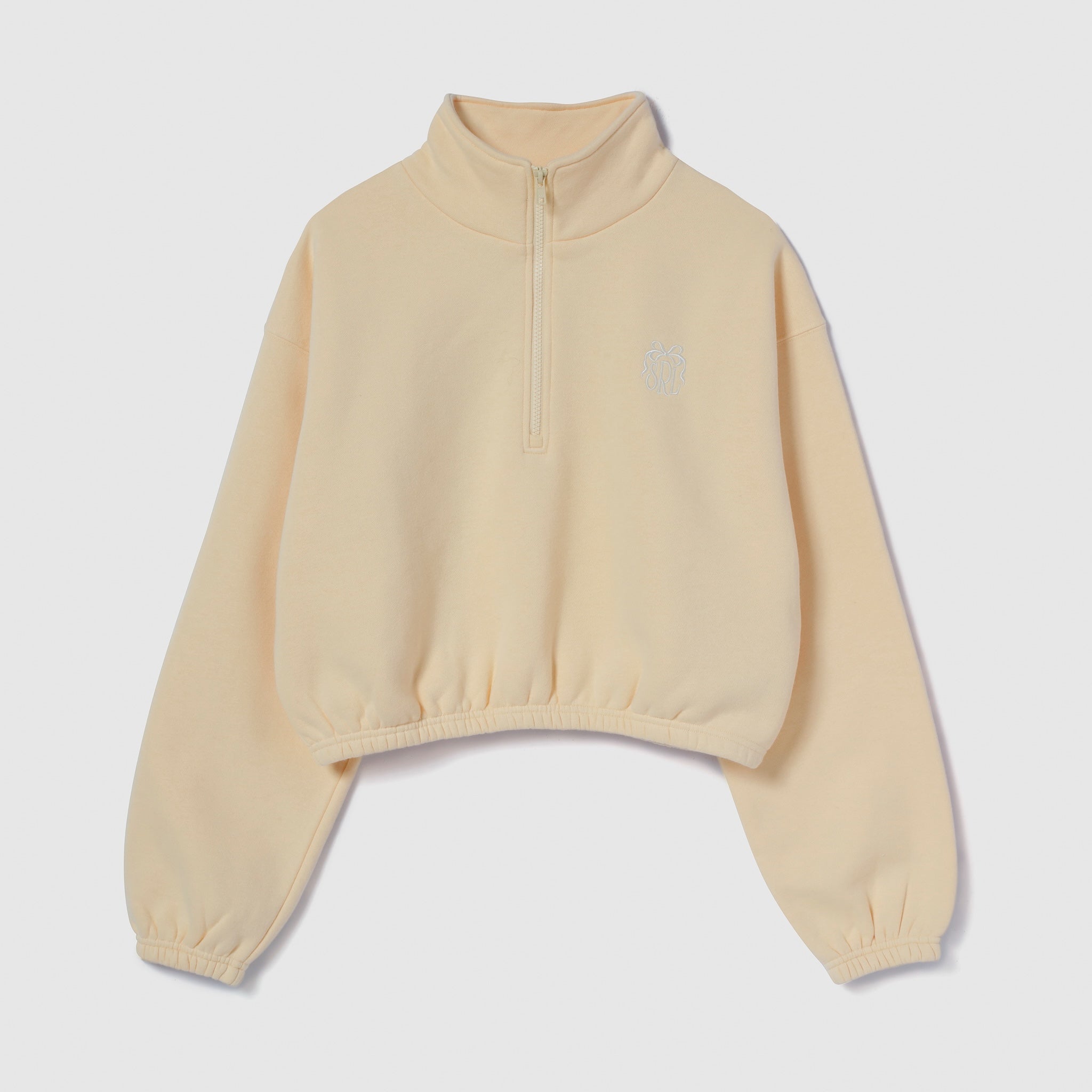 Ribbon Logo Volume Sweat Zip Top