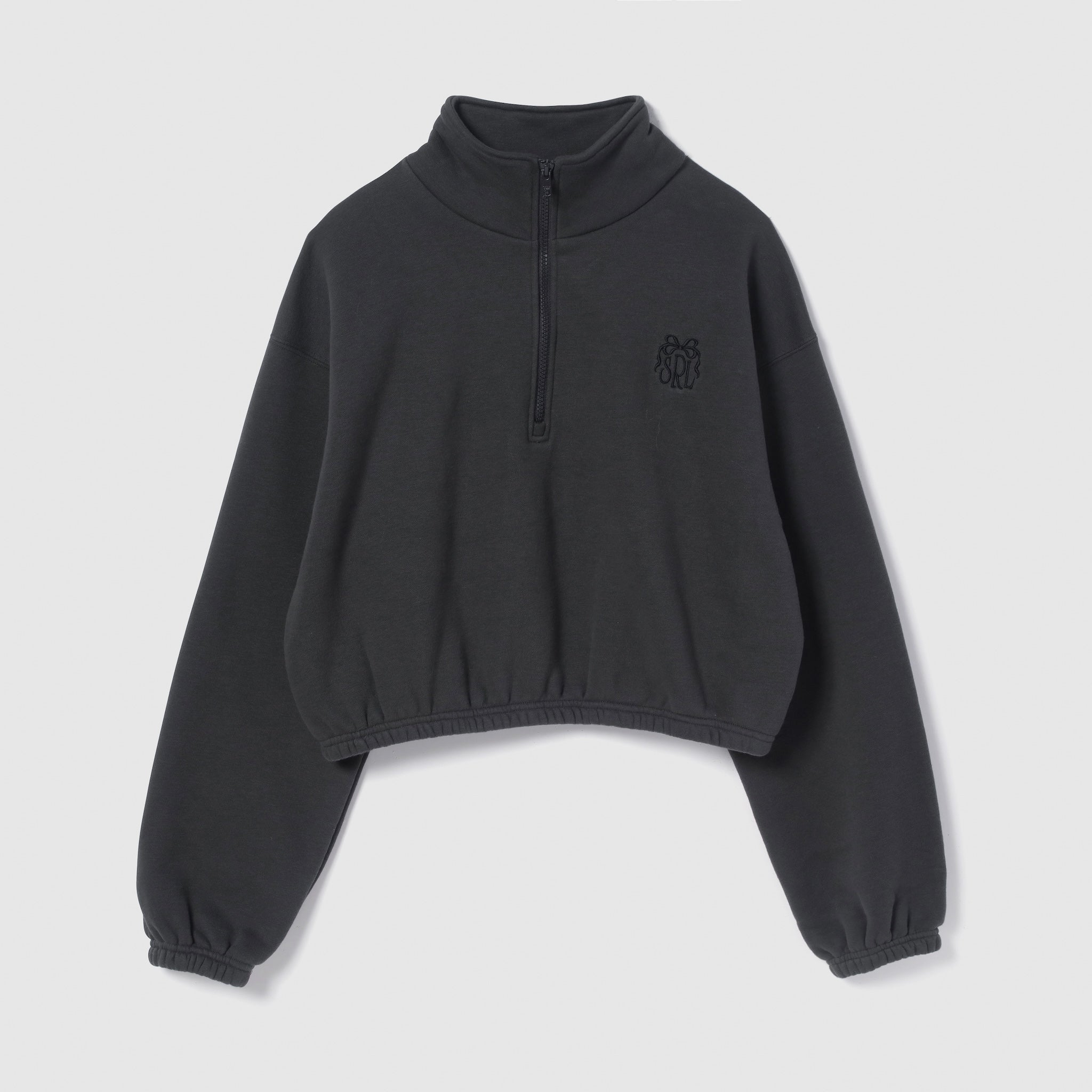 Ribbon Logo Volume Sweat Zip Top