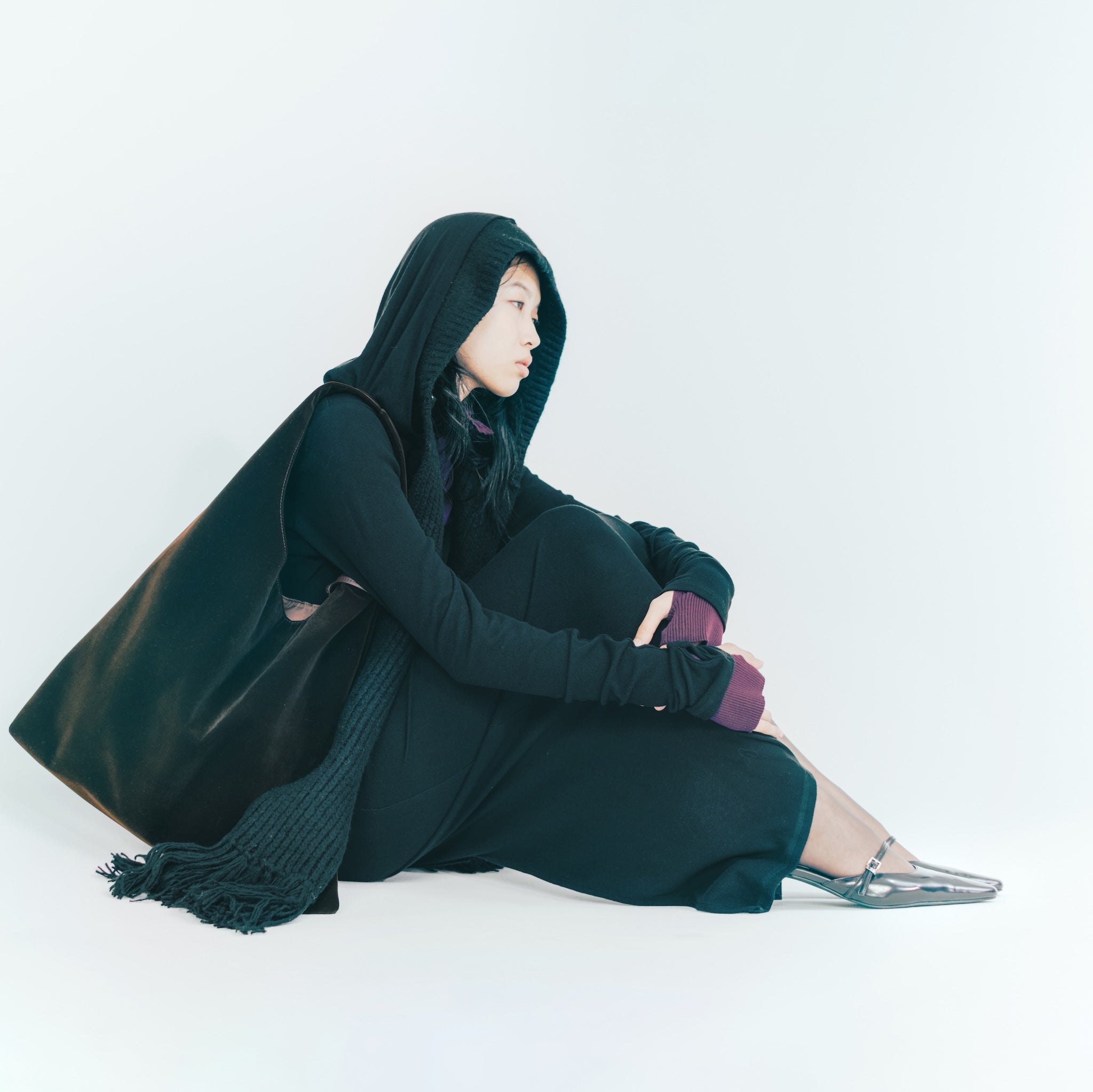 Petitボタンマルチネックニットトップス