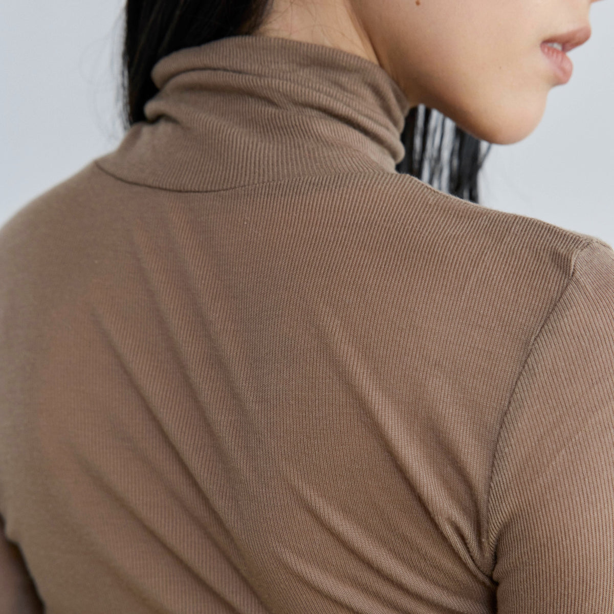 Airy Slim Rib High Neck Top