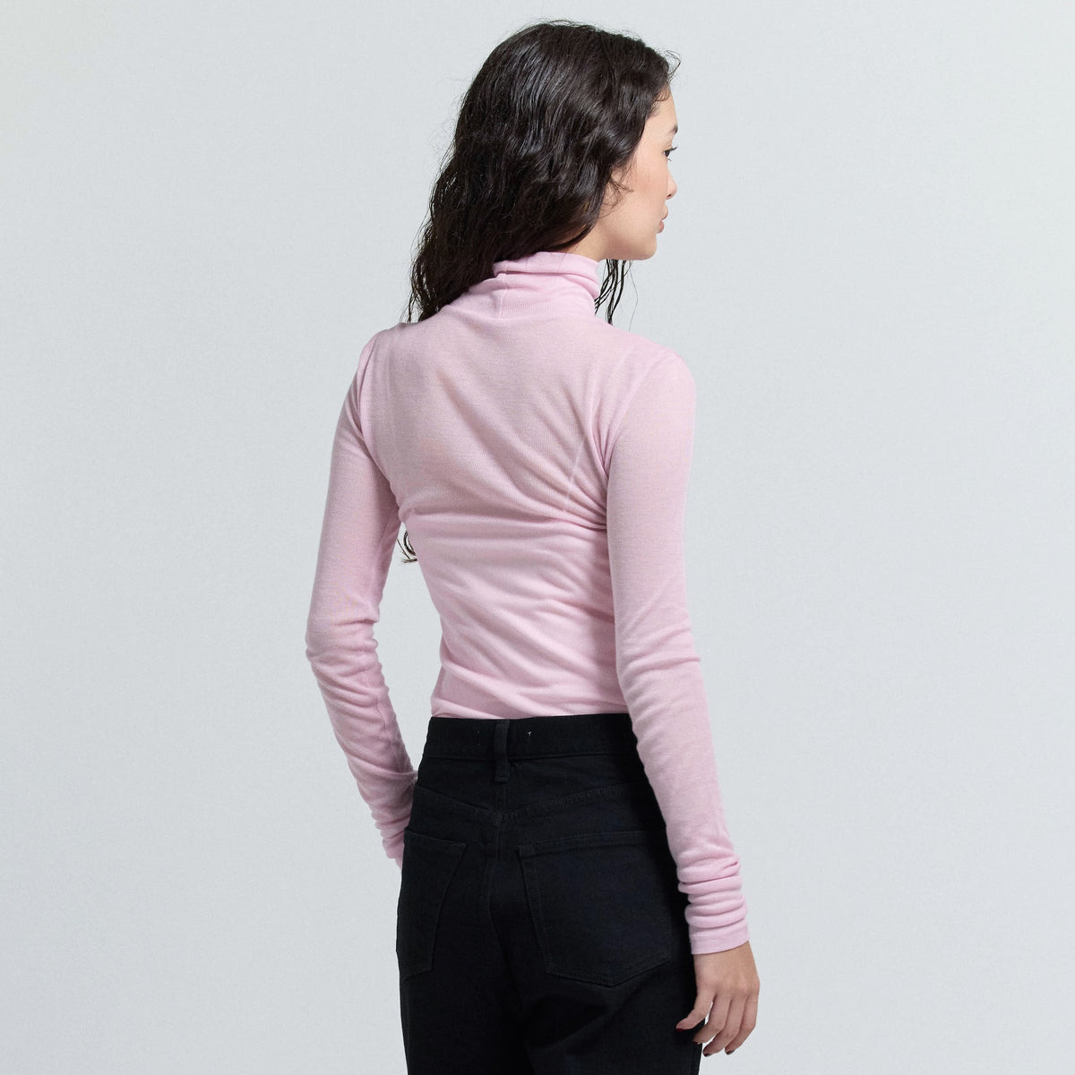 Airy Slim Rib High Neck Top