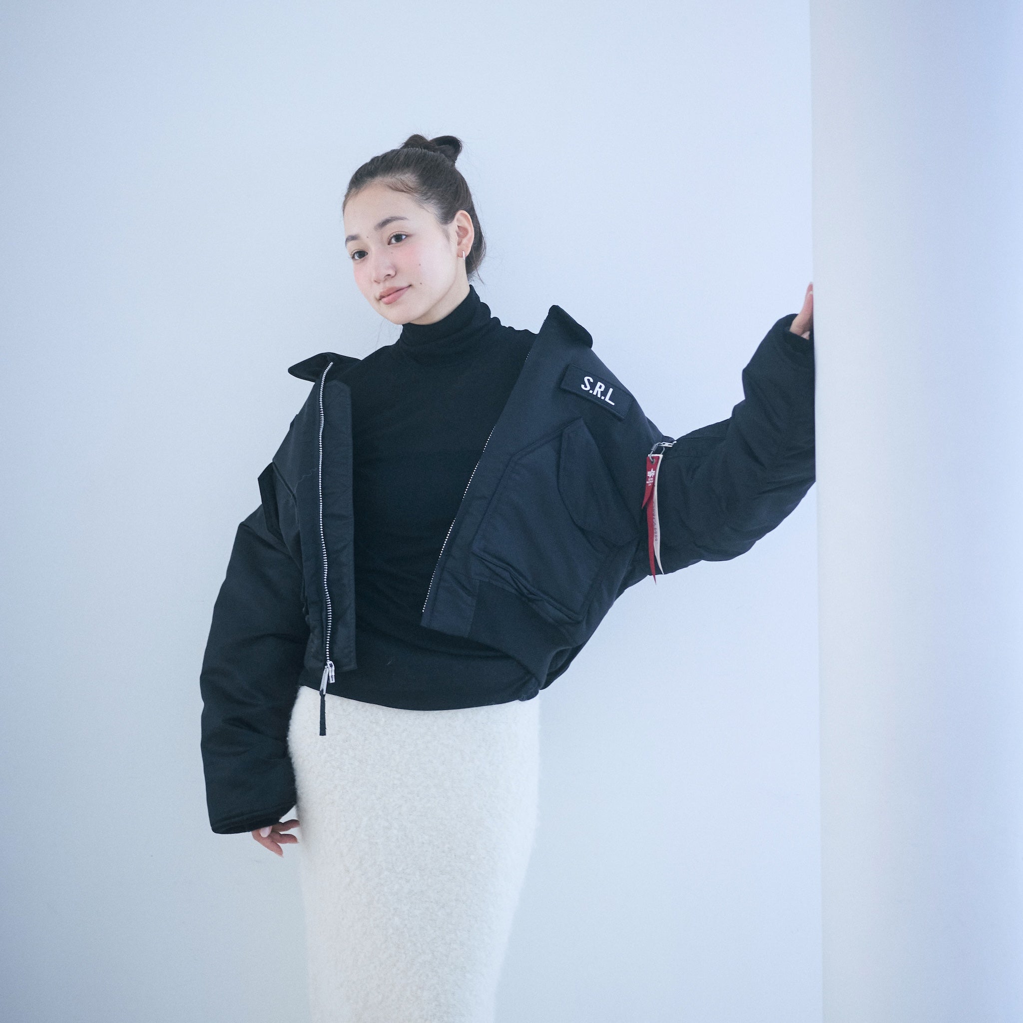 エアリーSlim RIBハイネックトップス