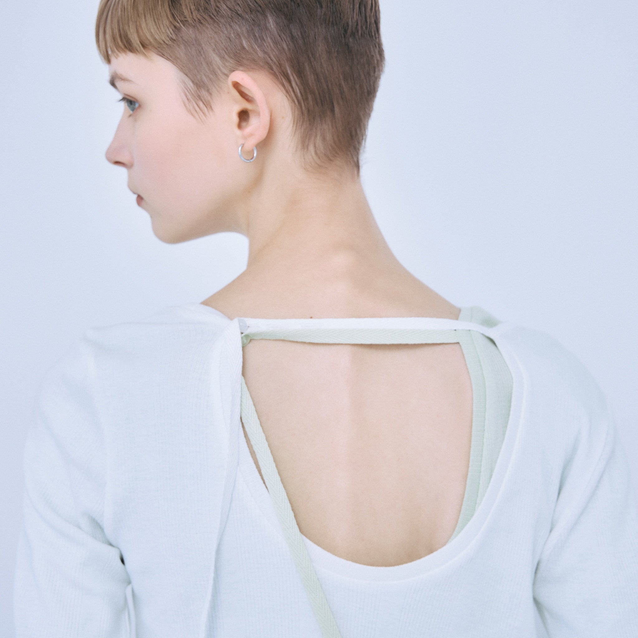 Soft Sheer Random Rib BackOpen Top