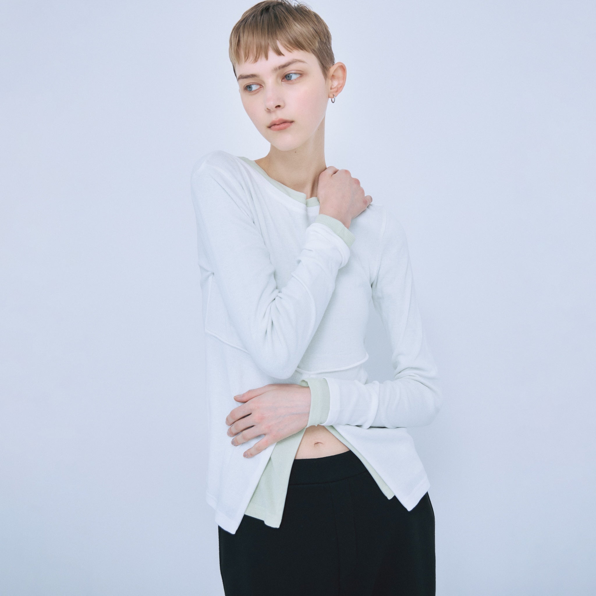 Soft Sheer Random Rib BackOpen Top