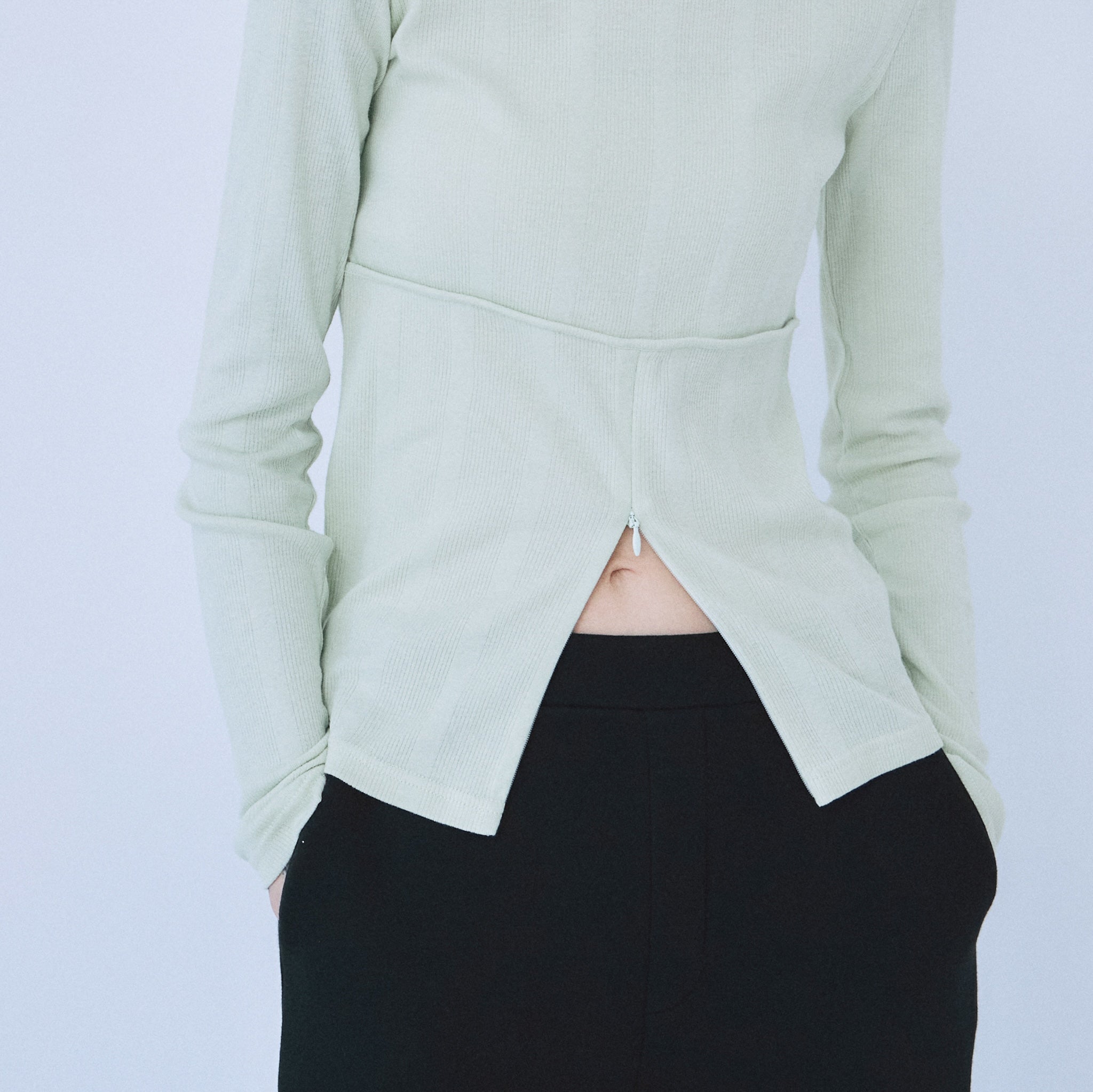 Soft Sheer Random Rib BackOpen Top