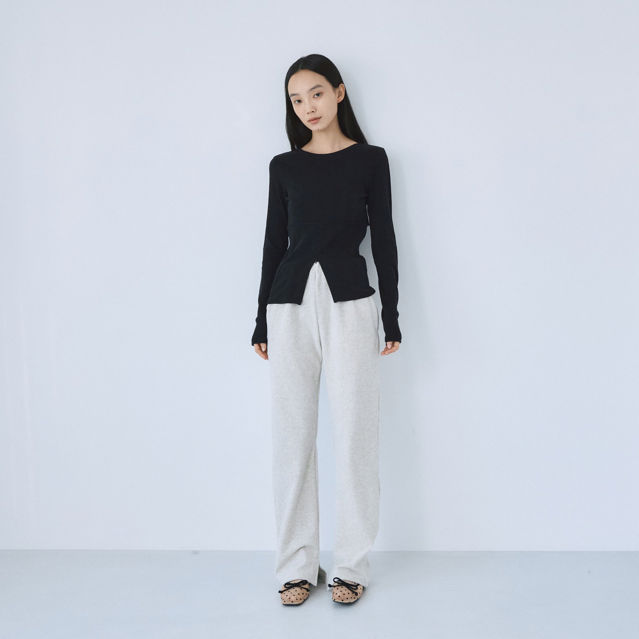 Soft Sheer Random Rib BackOpen Top