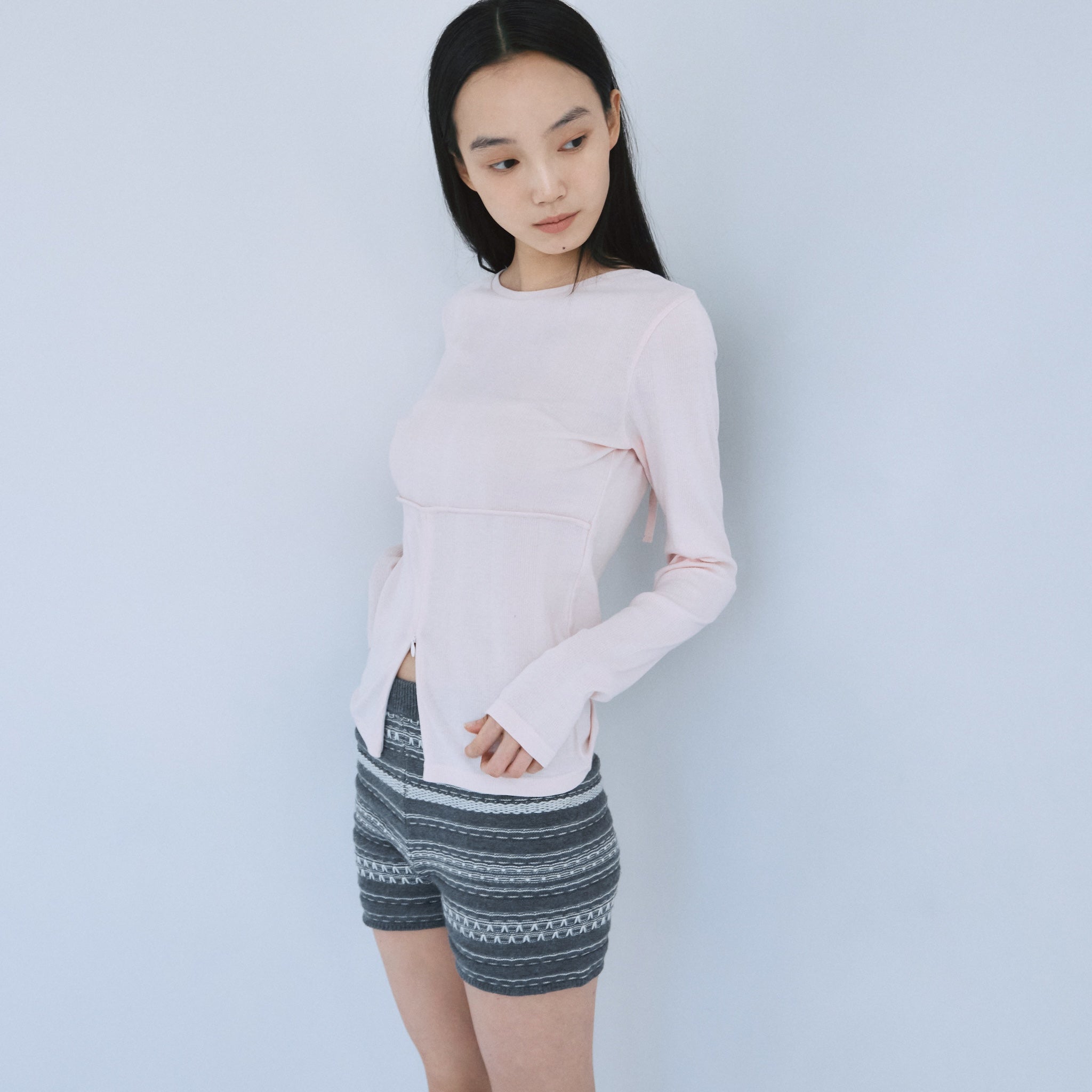 Soft Sheer Random Rib BackOpen Top