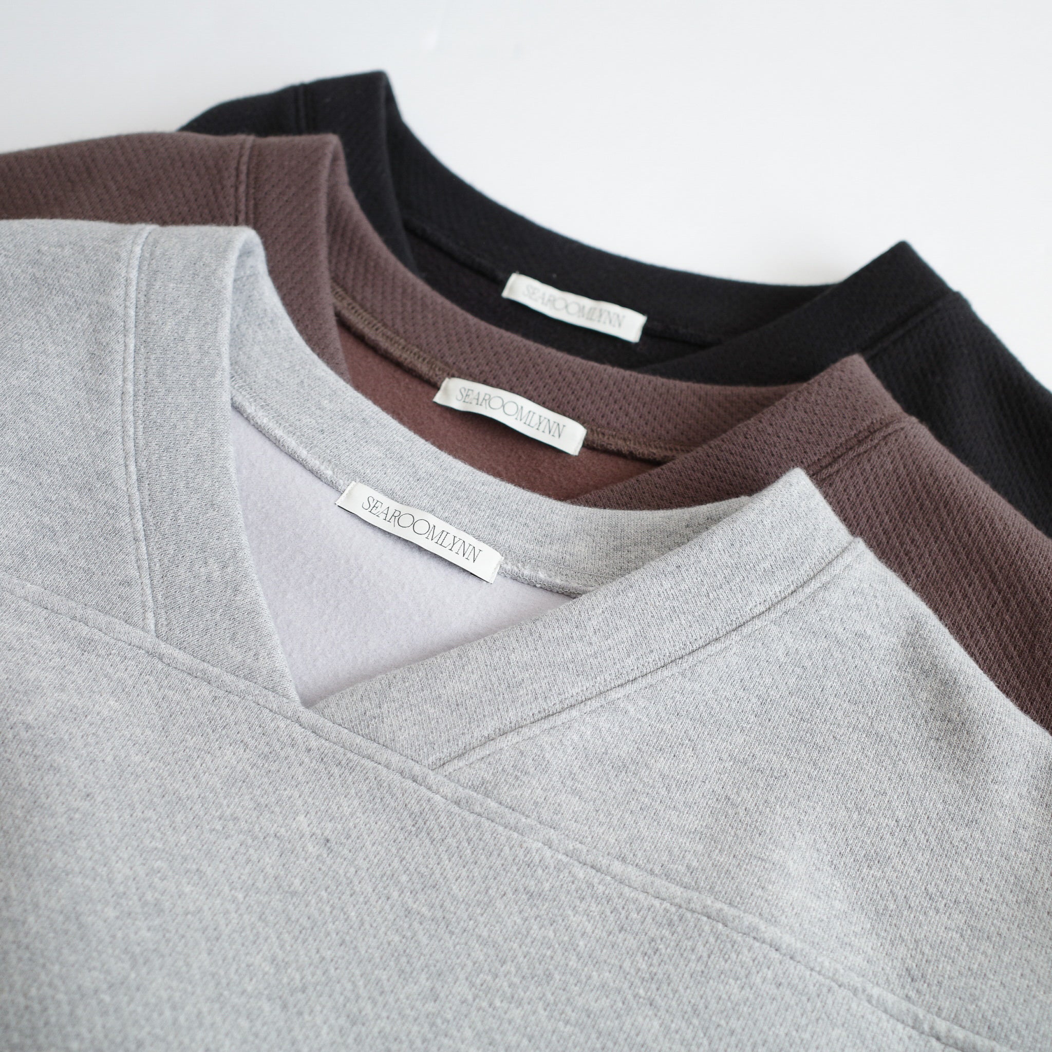 VネックメッシュSweatプルオーバー