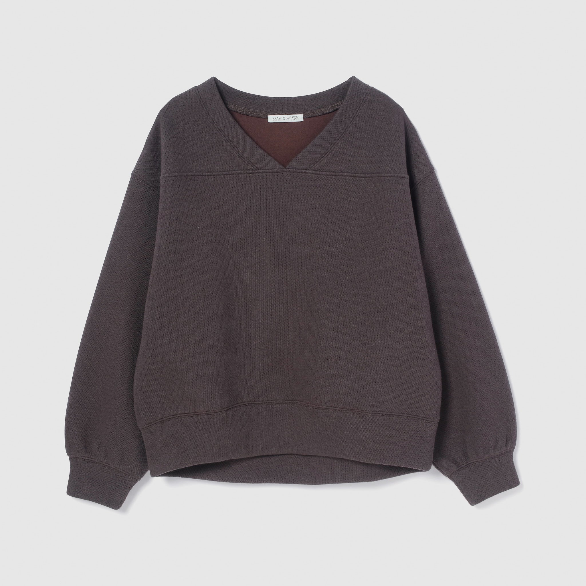 VネックメッシュSweatプルオーバー