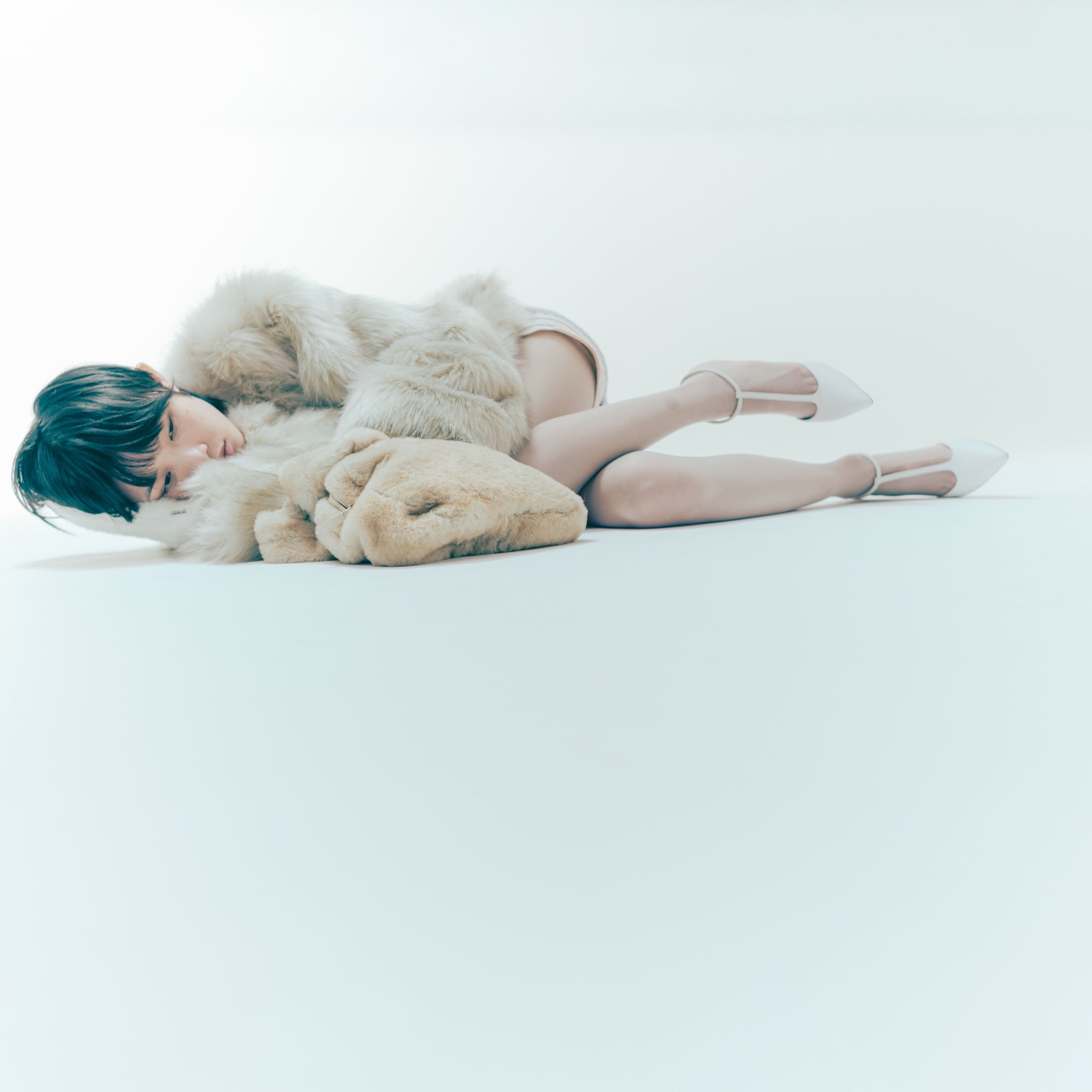 mix colorボリュームファーコート