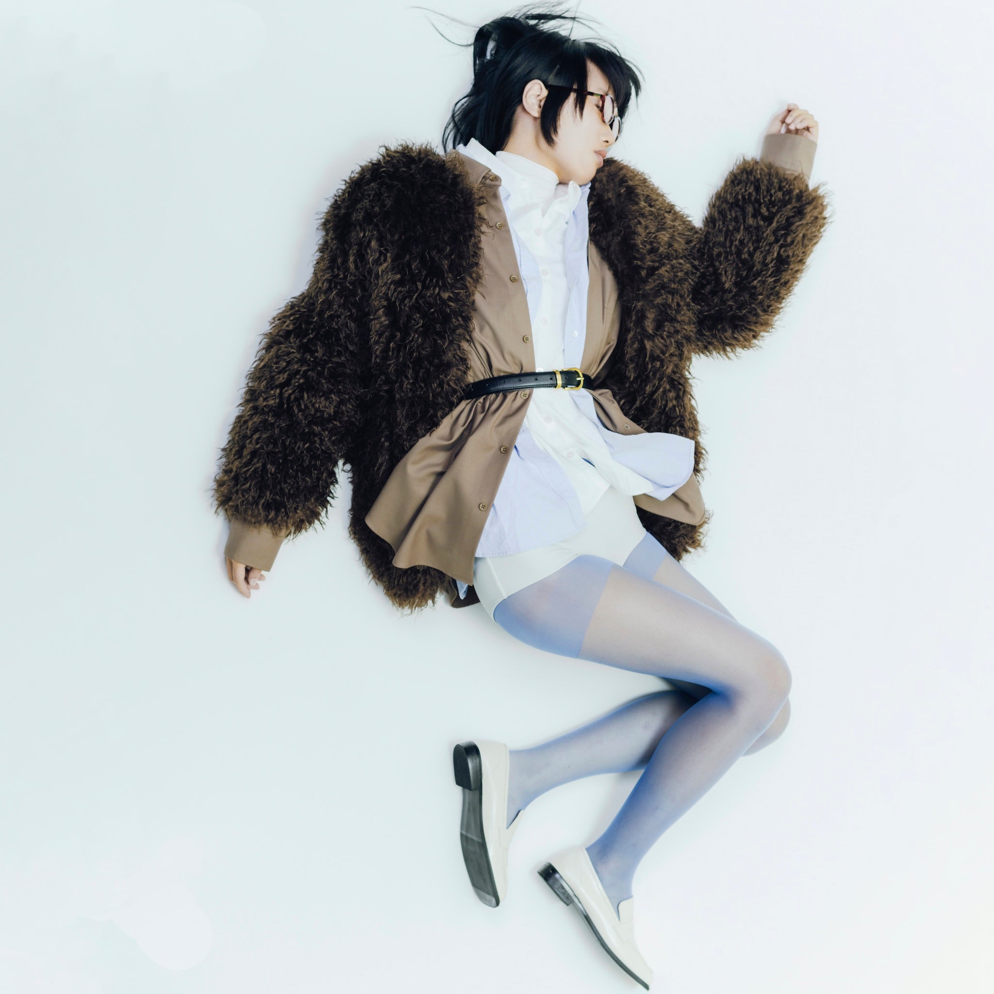 Cloud furノーカラーcoat