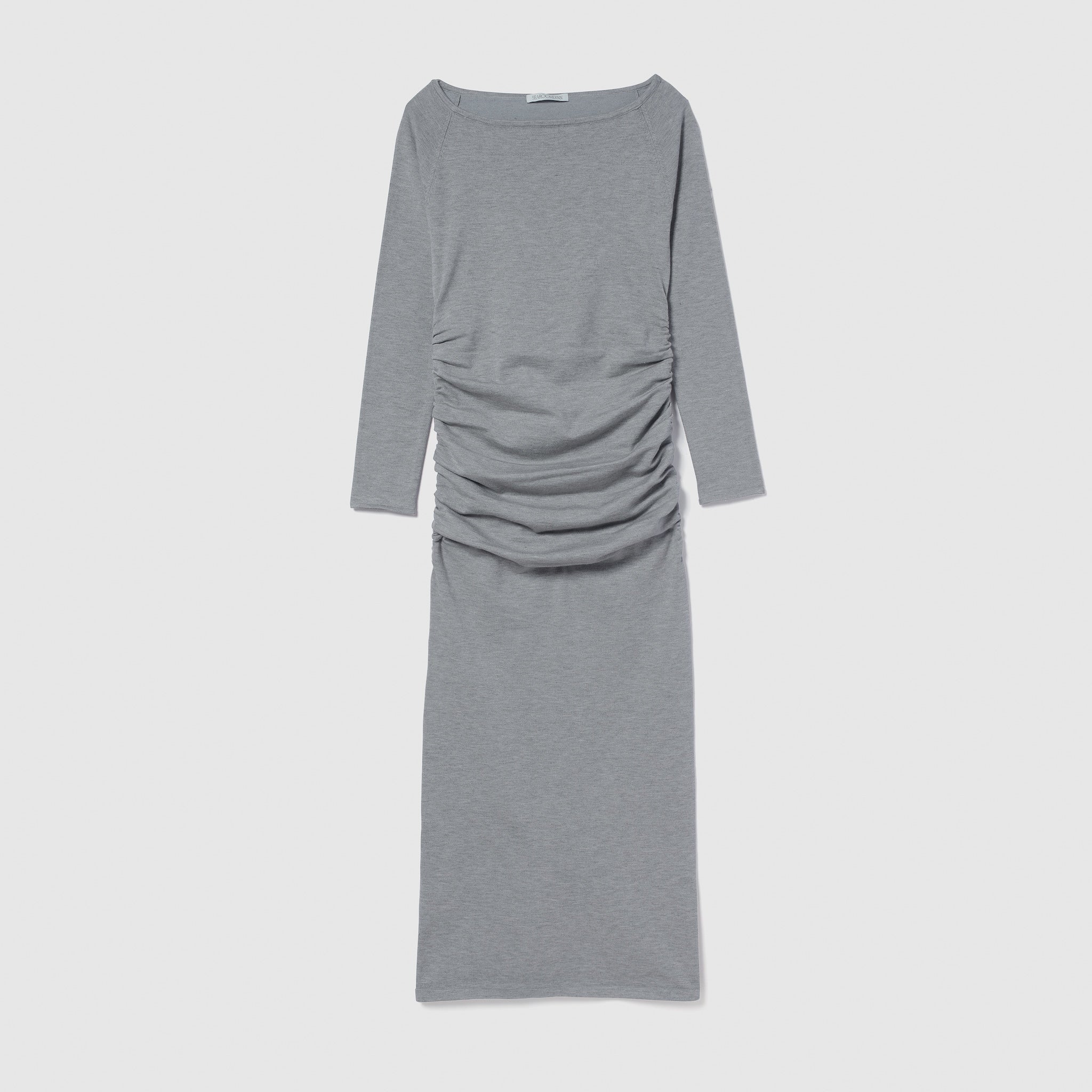 2-way neck knit eyeliner dress