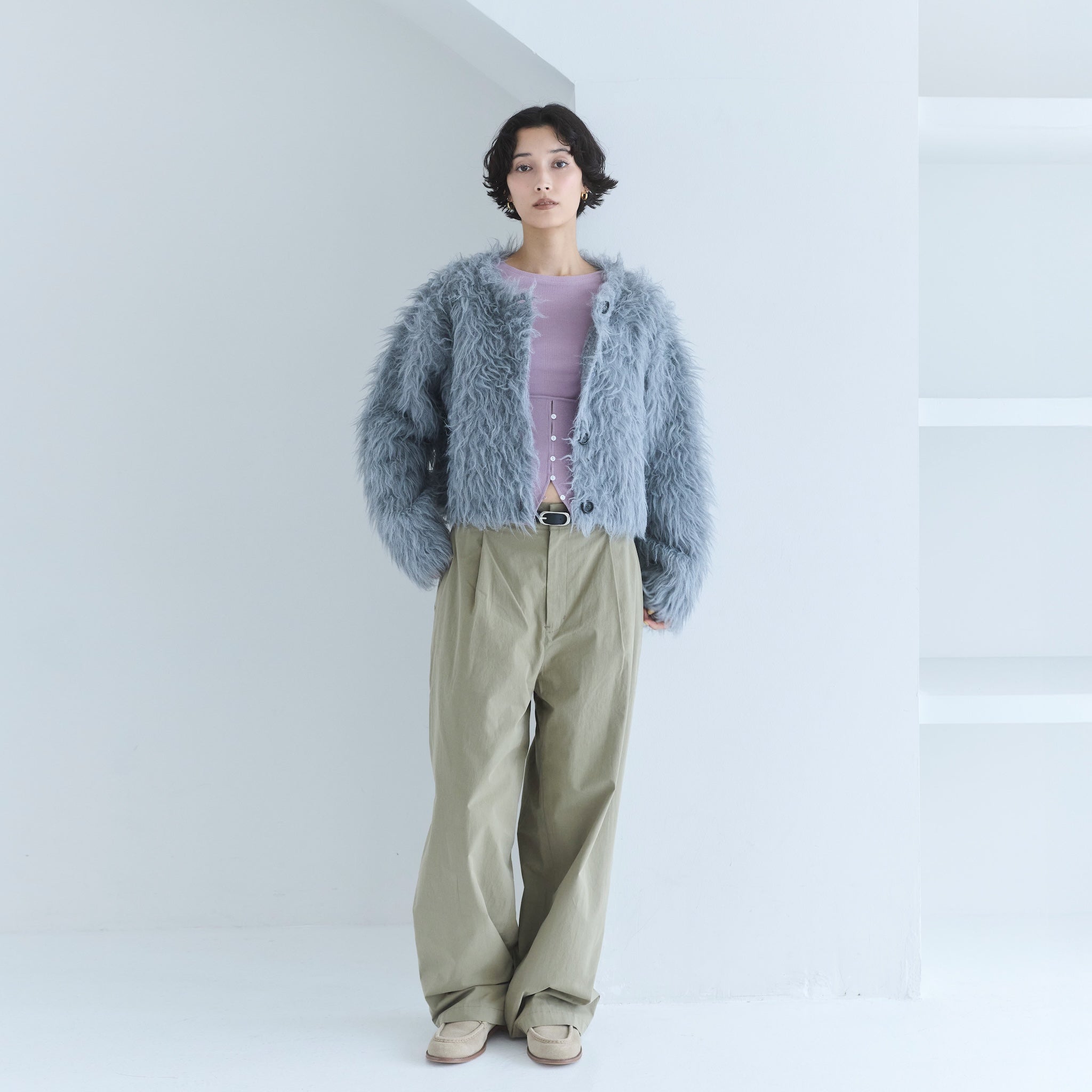 Fluffy Cotton Straight Pants