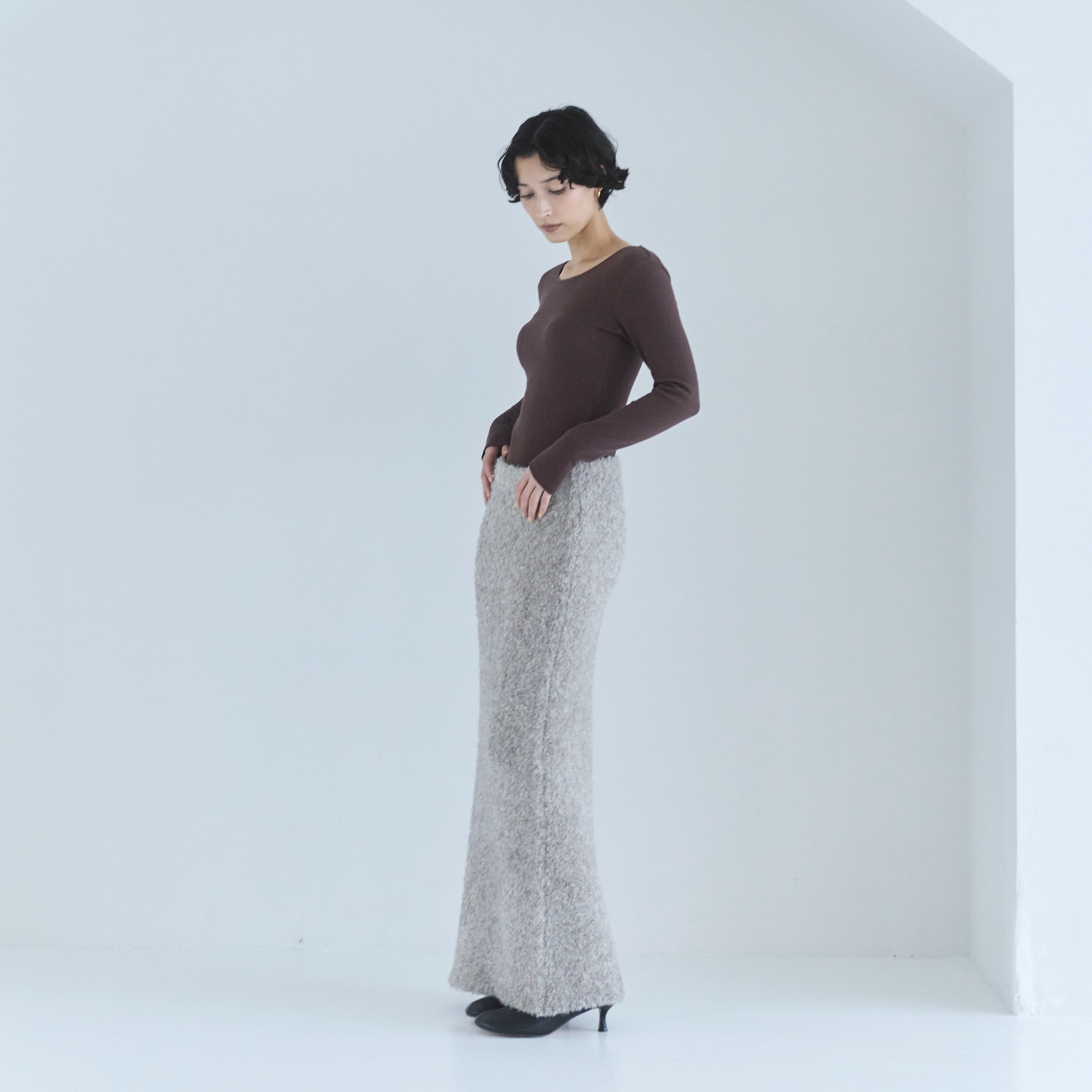 mini poodleブークレアイラインスカート