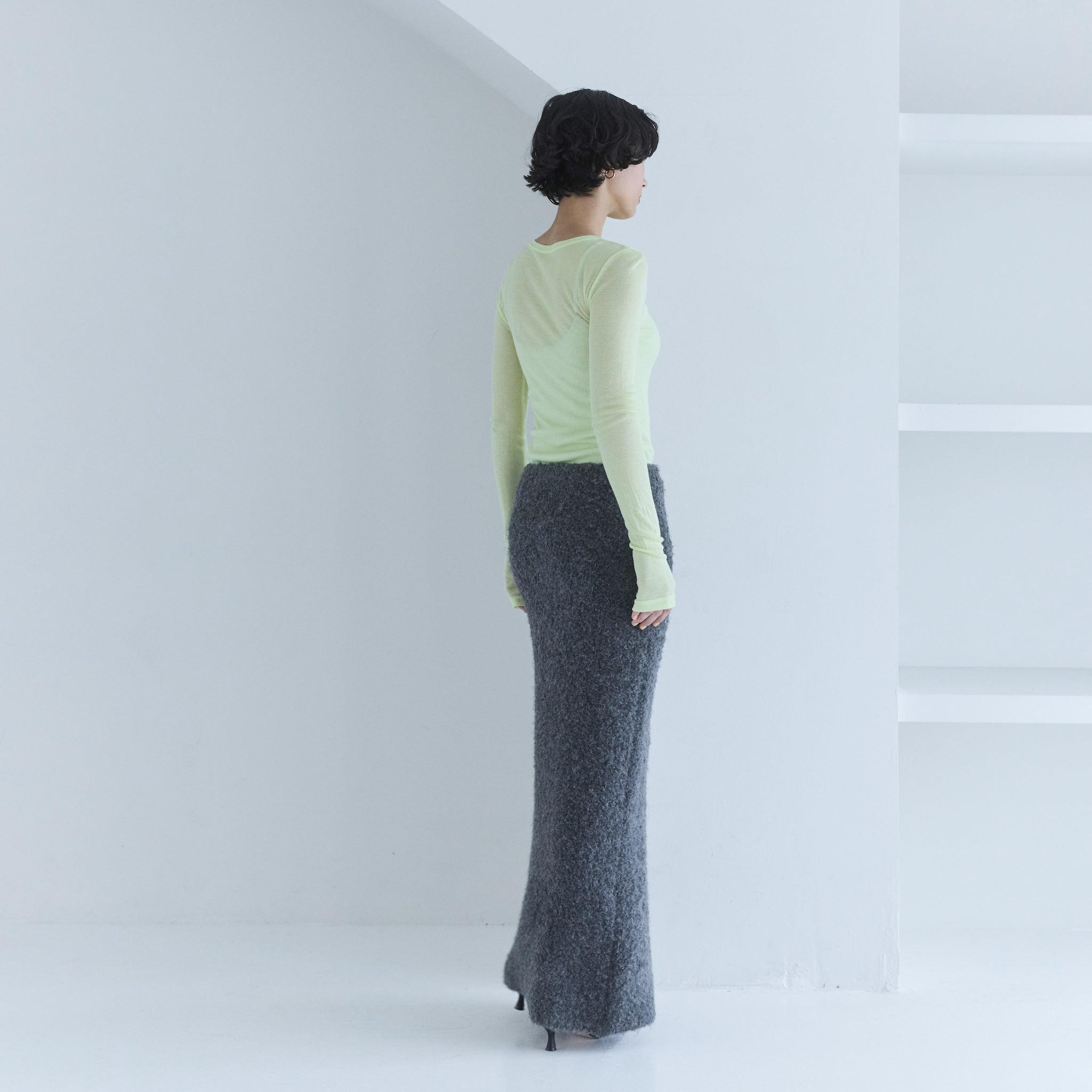 mini poodleブークレアイラインスカート