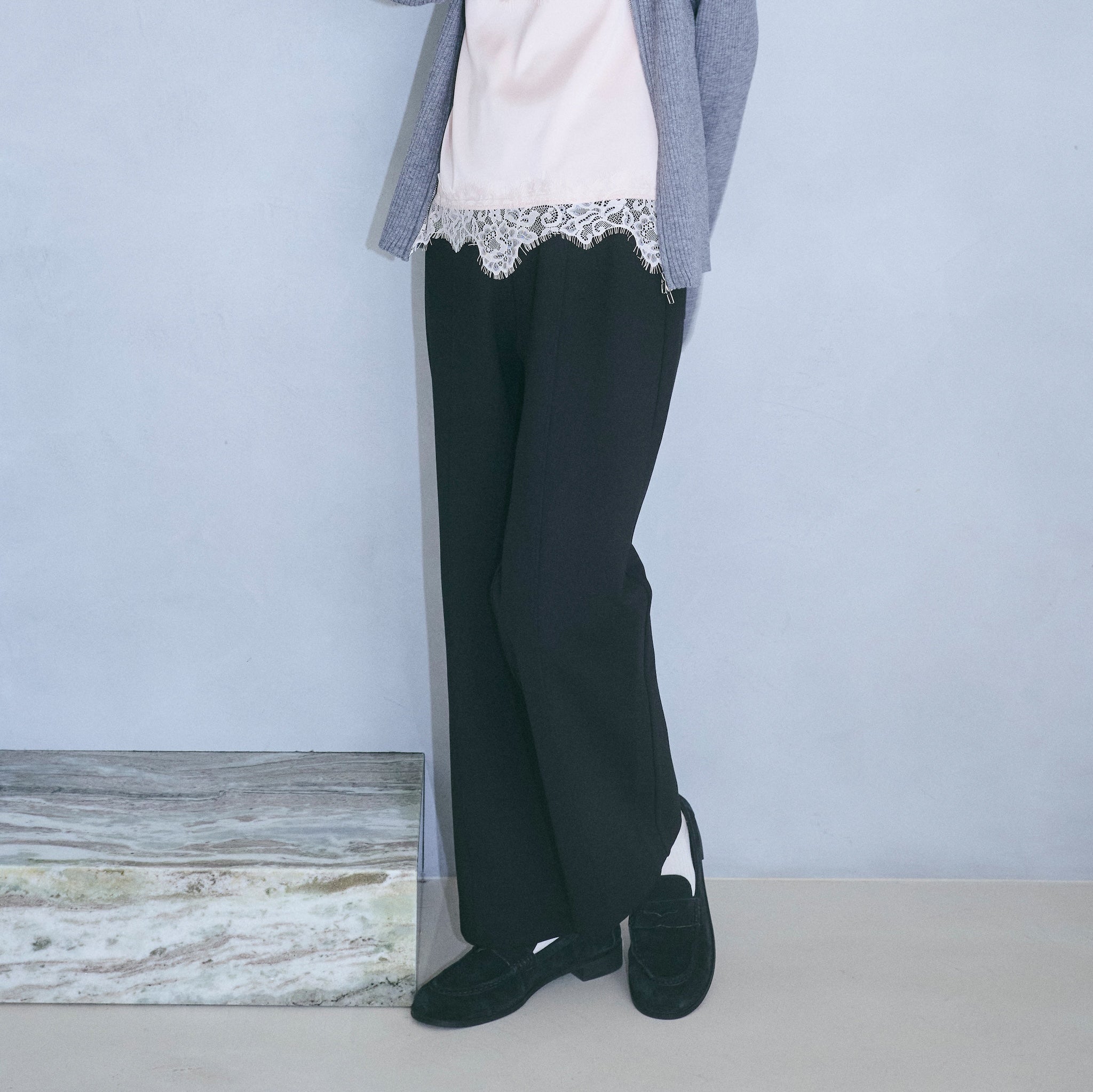 Brushedストレートパンツ