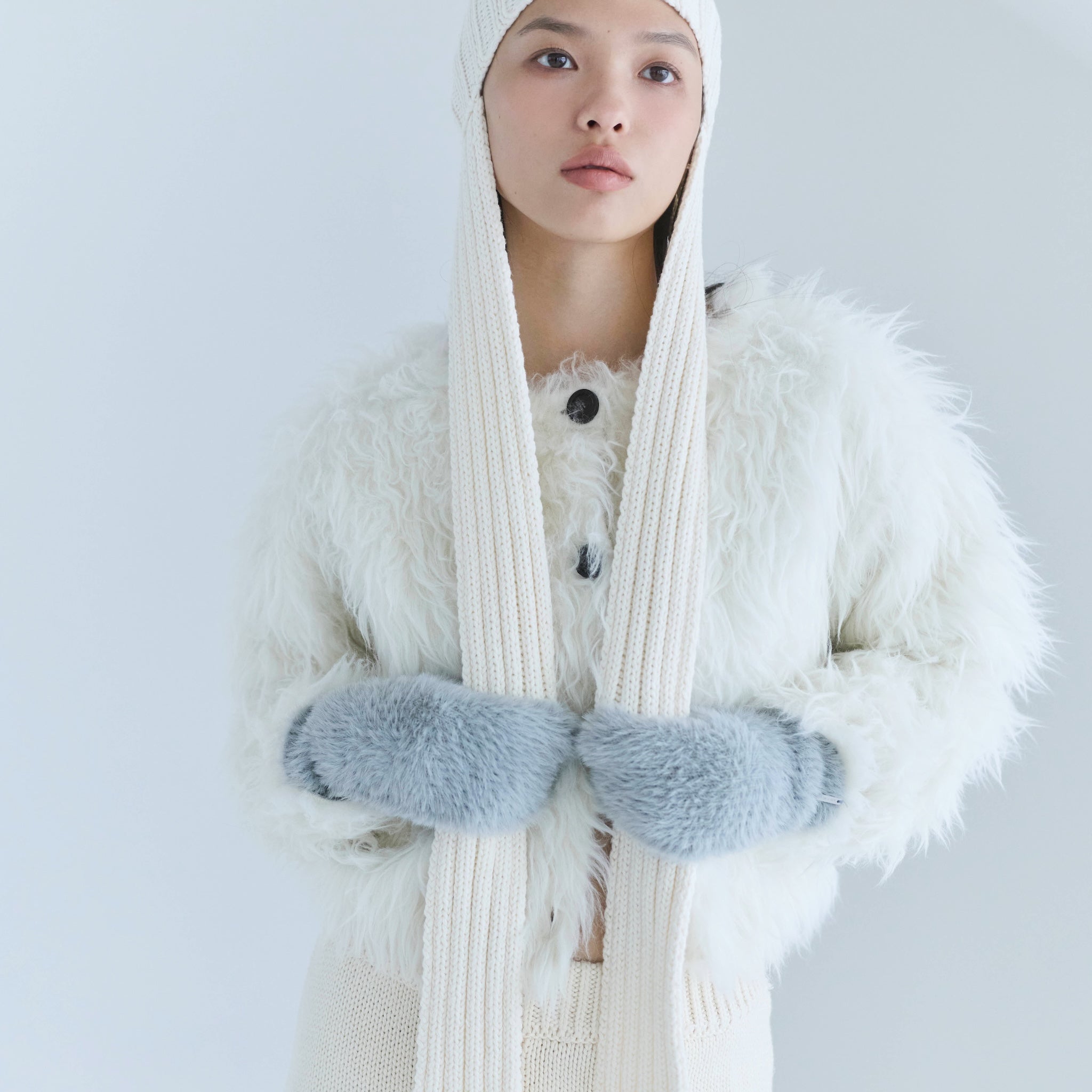 シャギーニットミトン