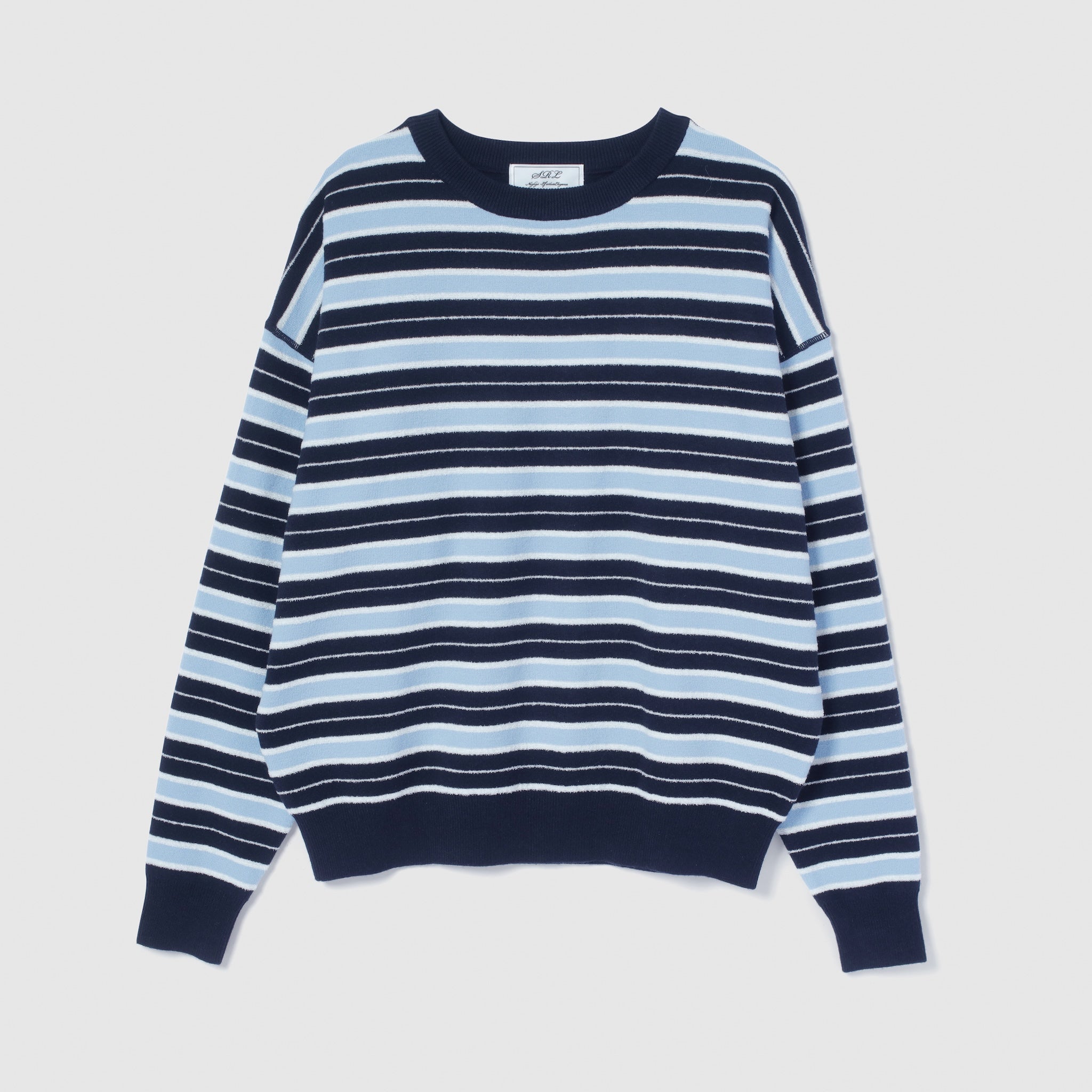 Random Border Crew Neck Knit