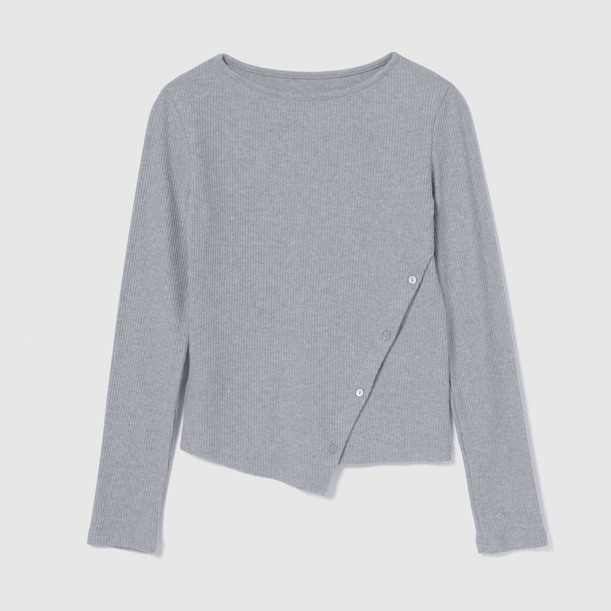 Glitter Rib Asymmetrical Top