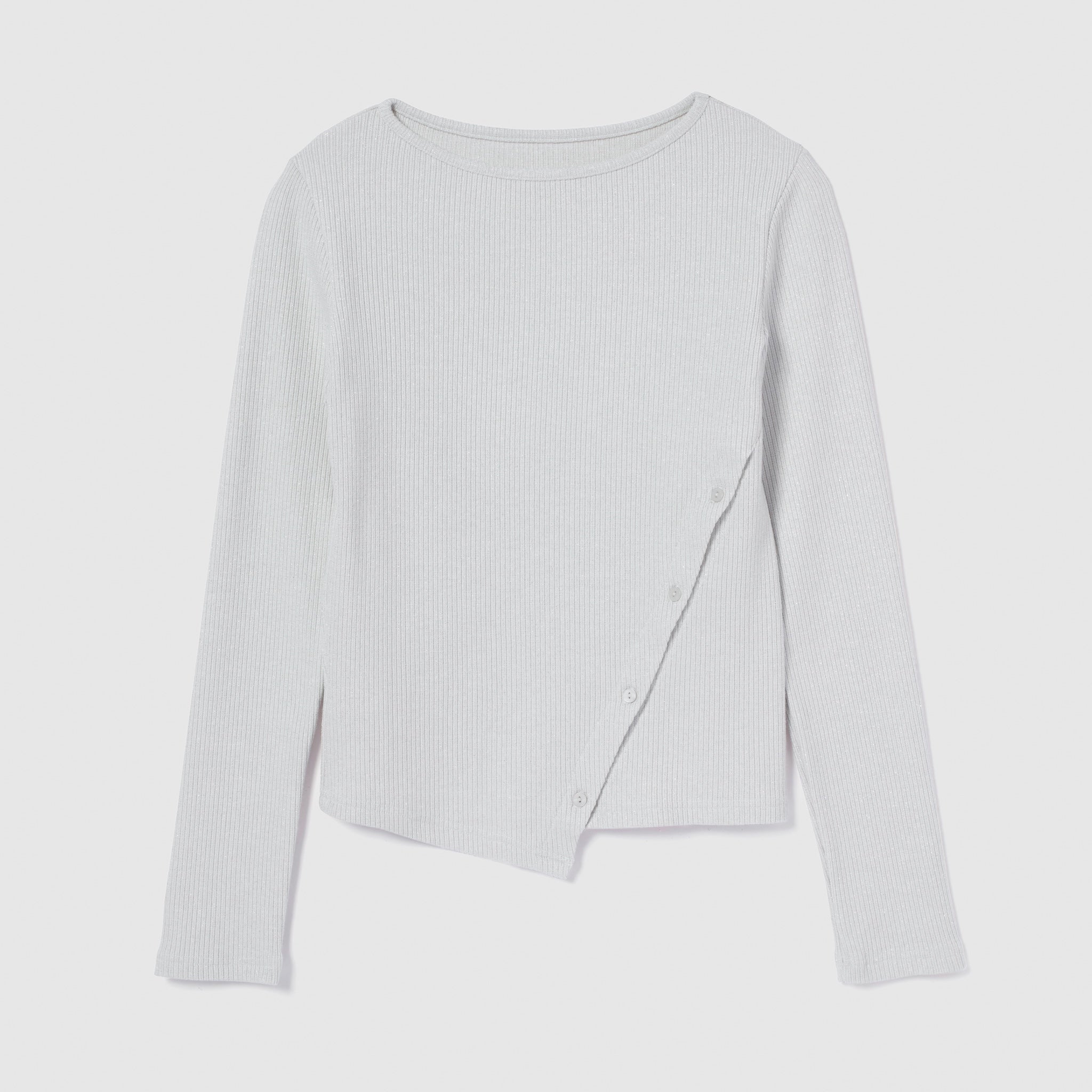 Glitter Rib Asymmetrical Top