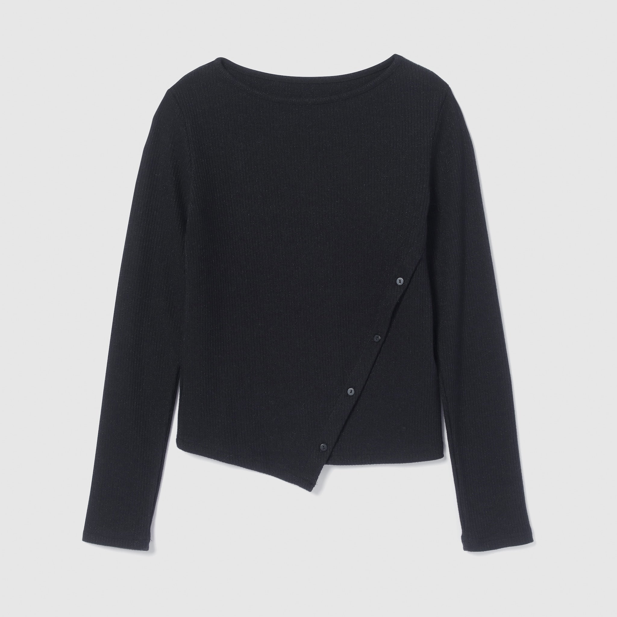 Glitter Rib Asymmetrical Top