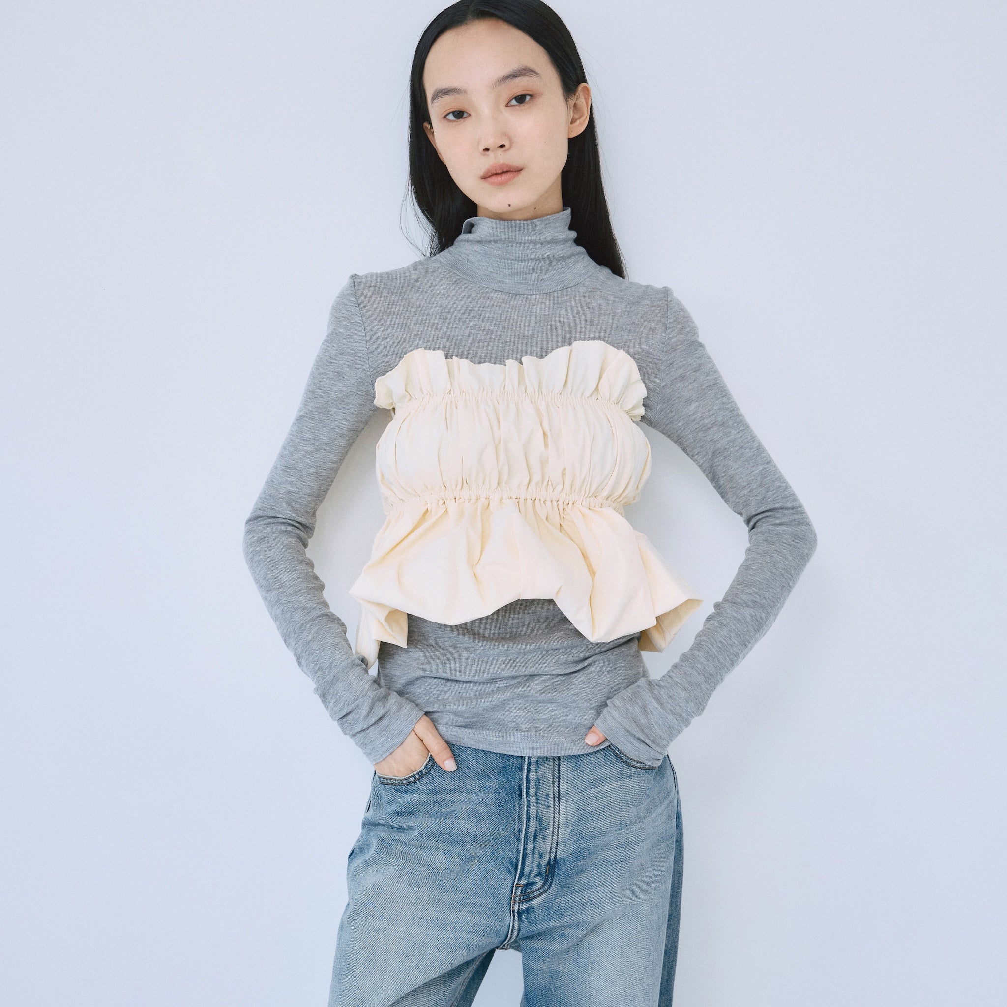 Curve Frill Balloon Layered Bustier